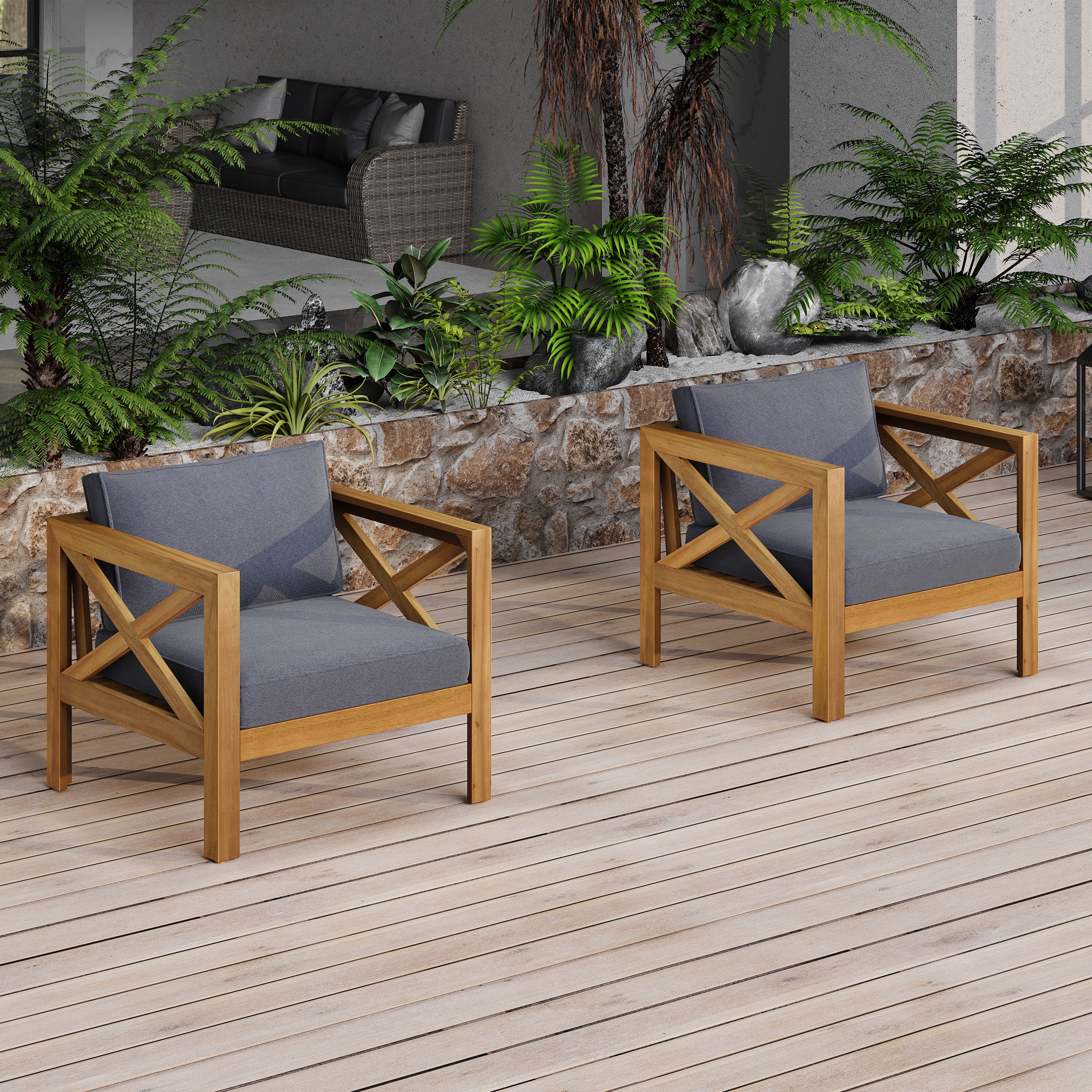 Brava Outdoor 3-Piece Patio Conversation Set