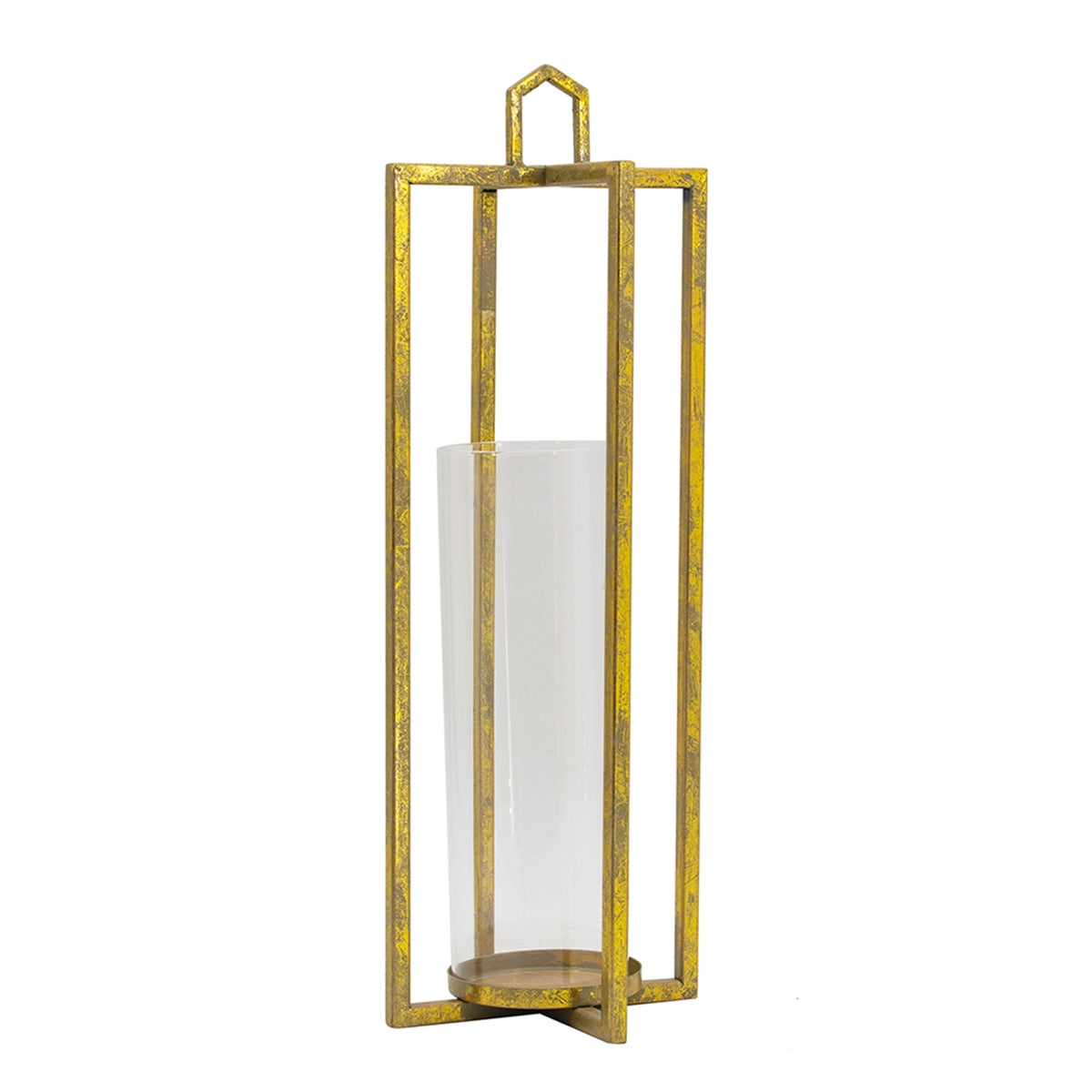 Open Face Gold Candleholder Lanterns, Set of 3