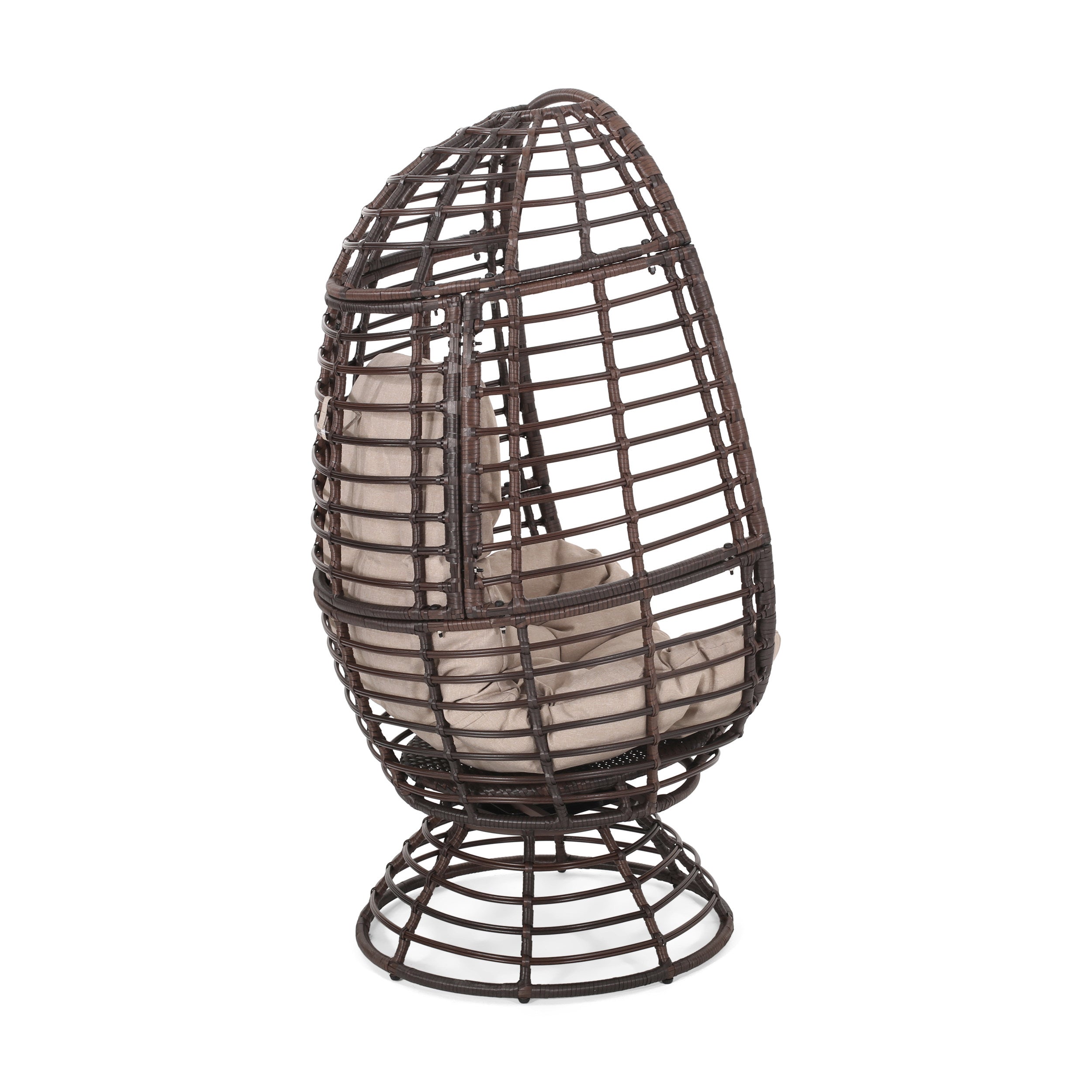 Lazulite Outdoor Egg Chair with Water-Resistant Cushion and Swivel Function