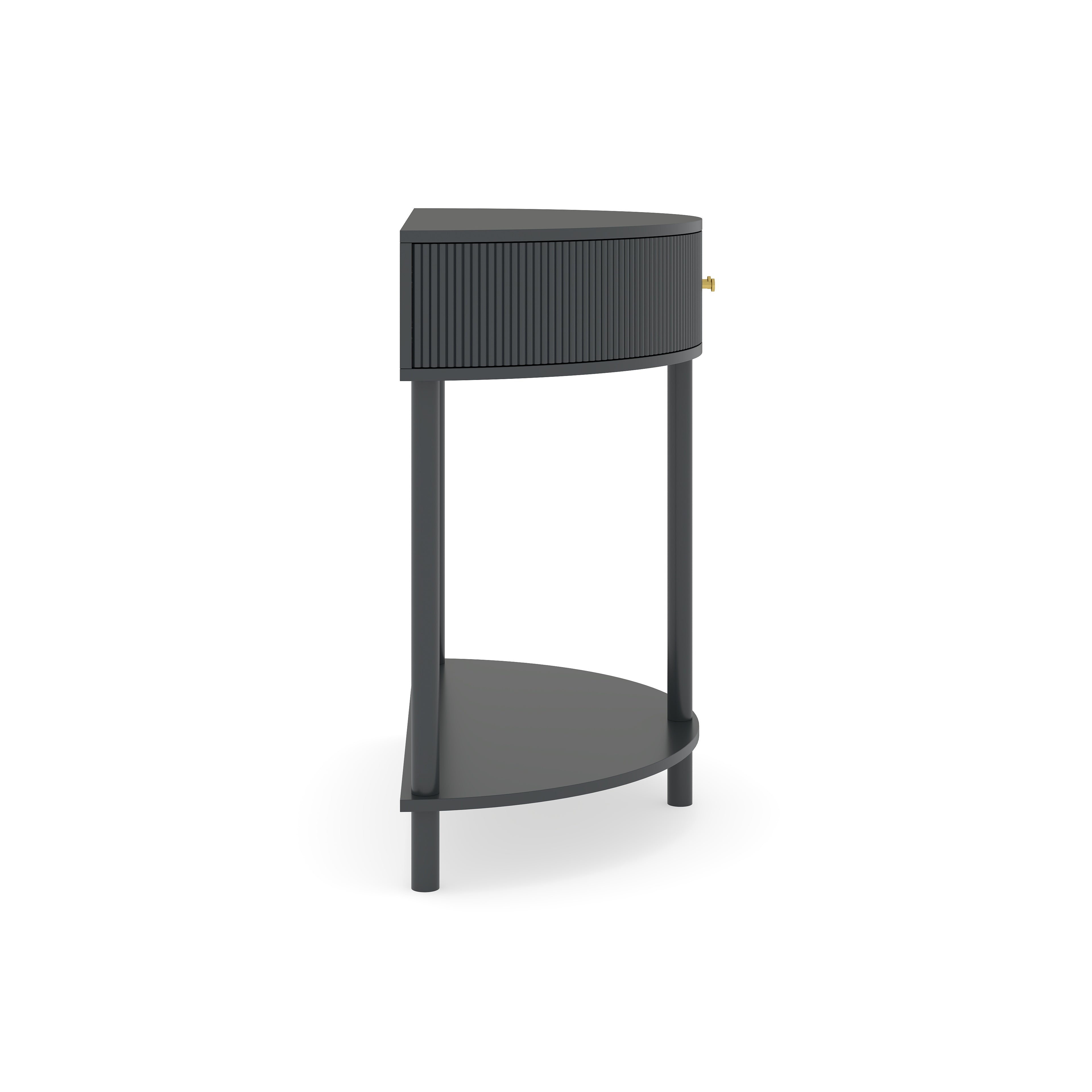Artisan-Crafted Wave-Pattern Demi-Lune Console Table