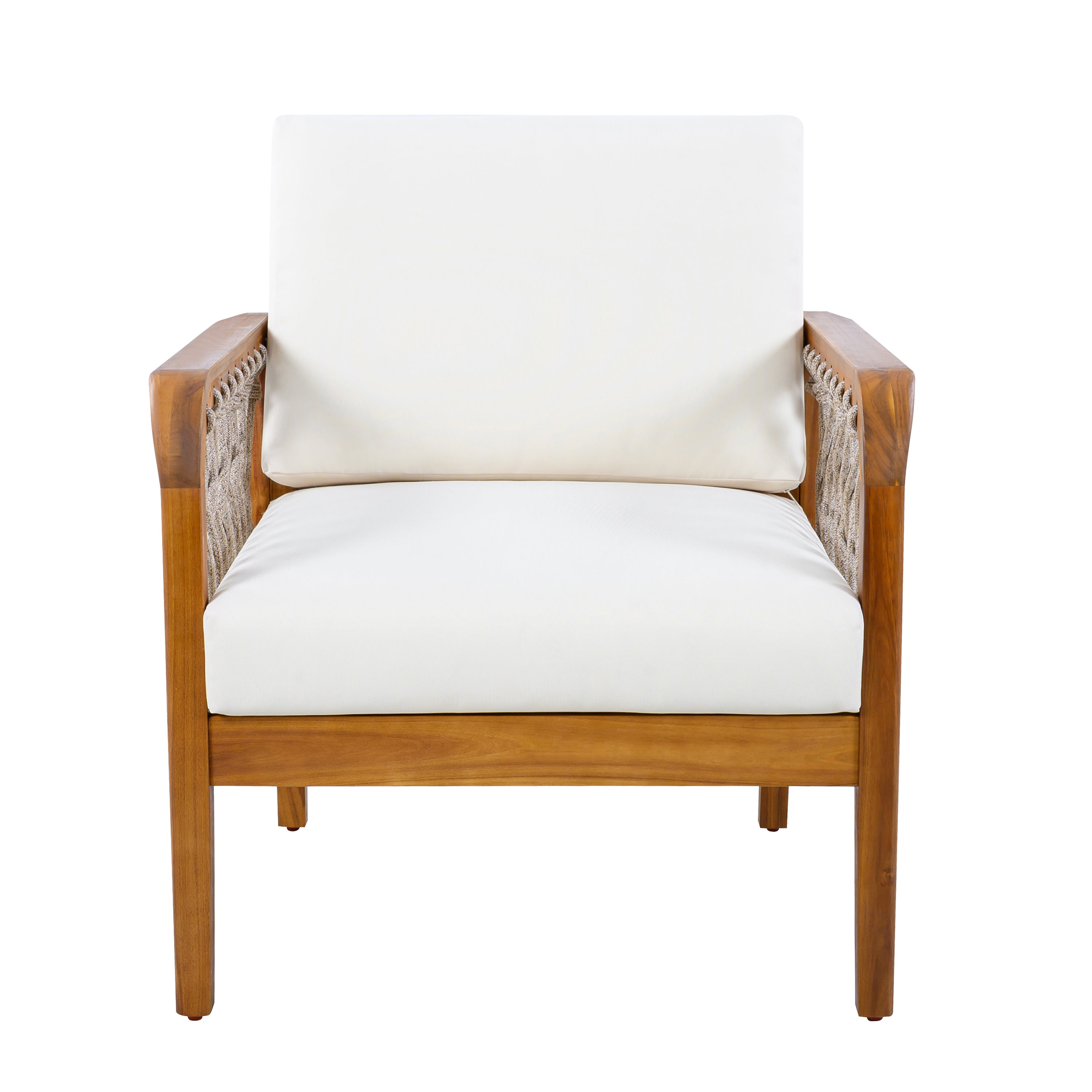 Millie Outdoor Acacia Wood Club Chair