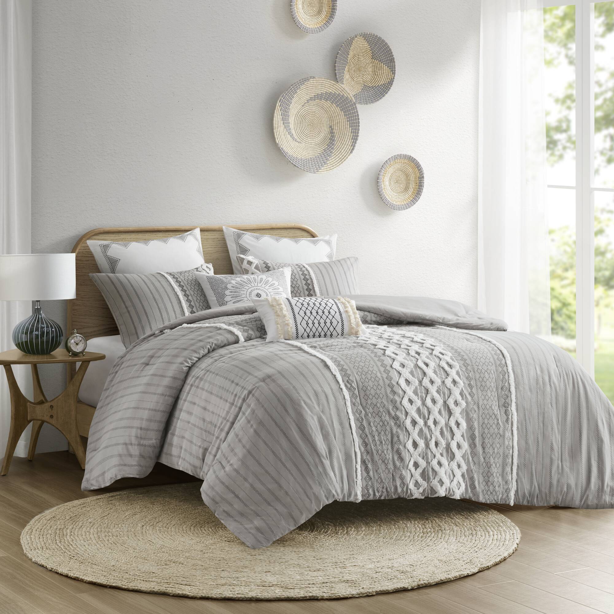 Imani Cotton Printed Comforter Set with Chenille
