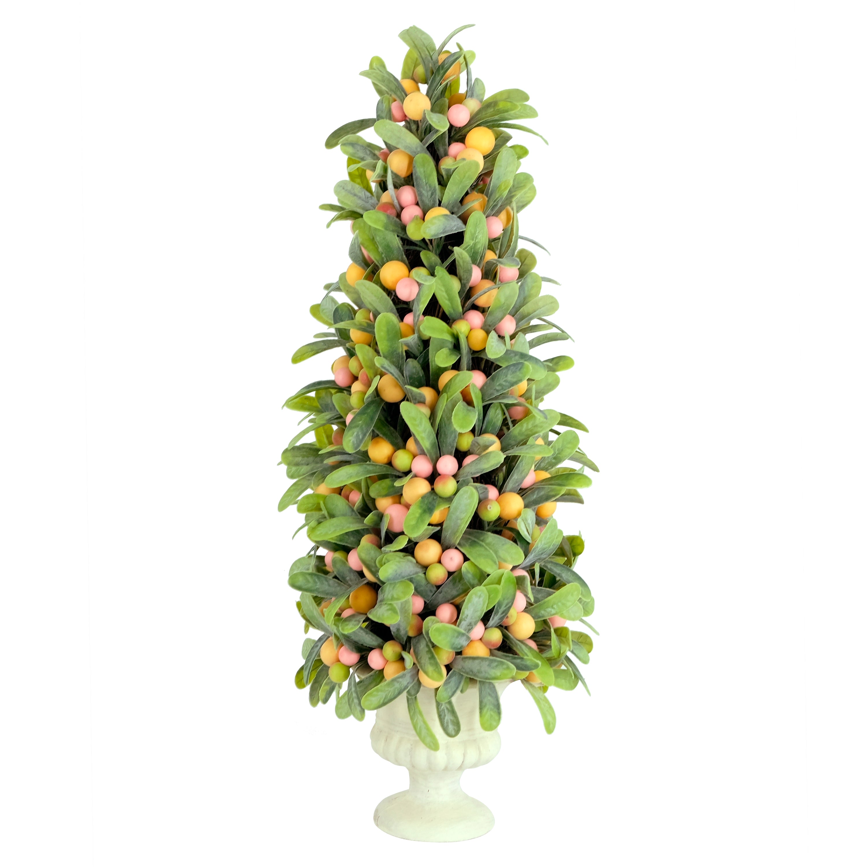 20" Artificial Multicolor Mini Spring Mistletoe Tree with Berries in Potted Pulp