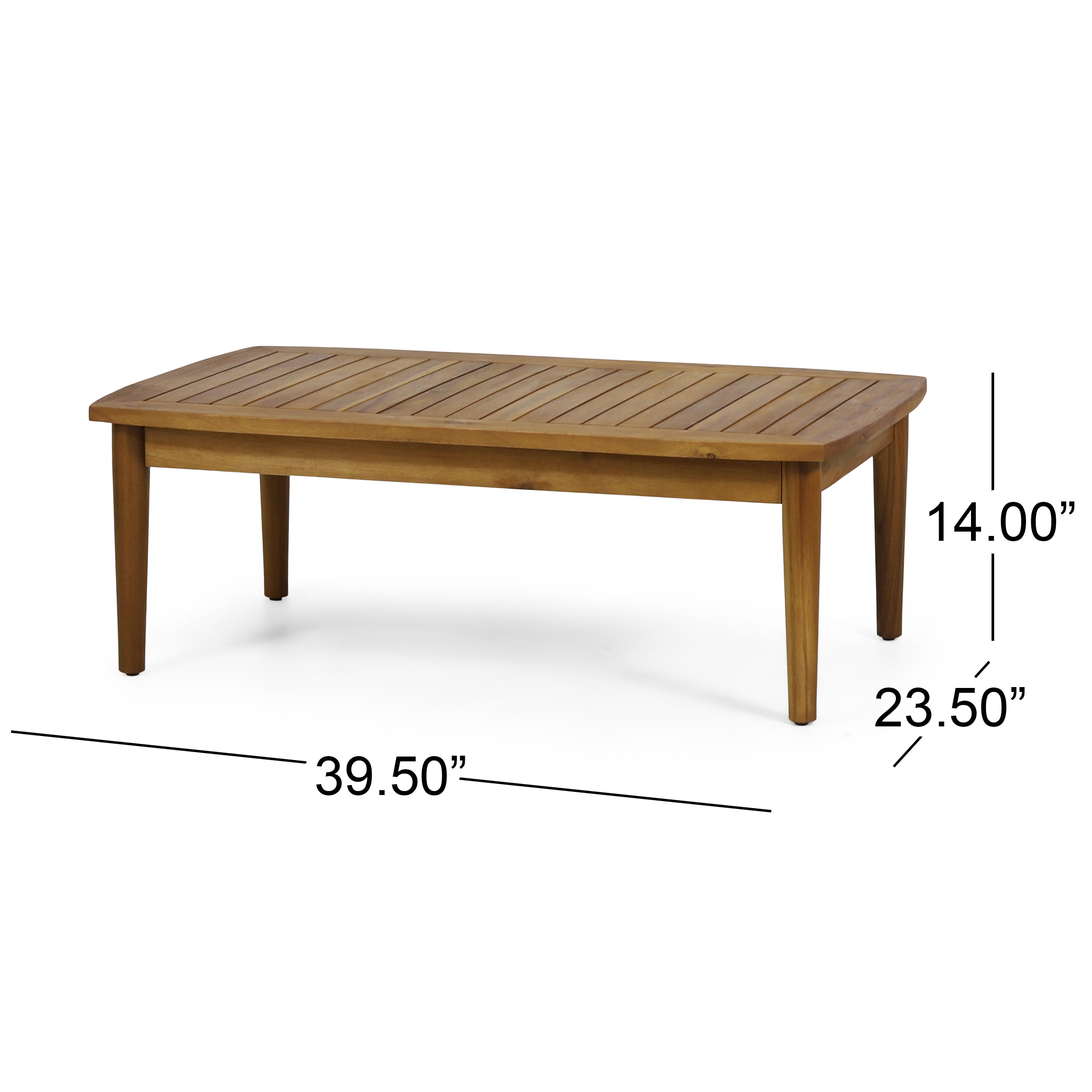 2-Piece Patio Set with Slatted Back Loveseat and Coffee Table