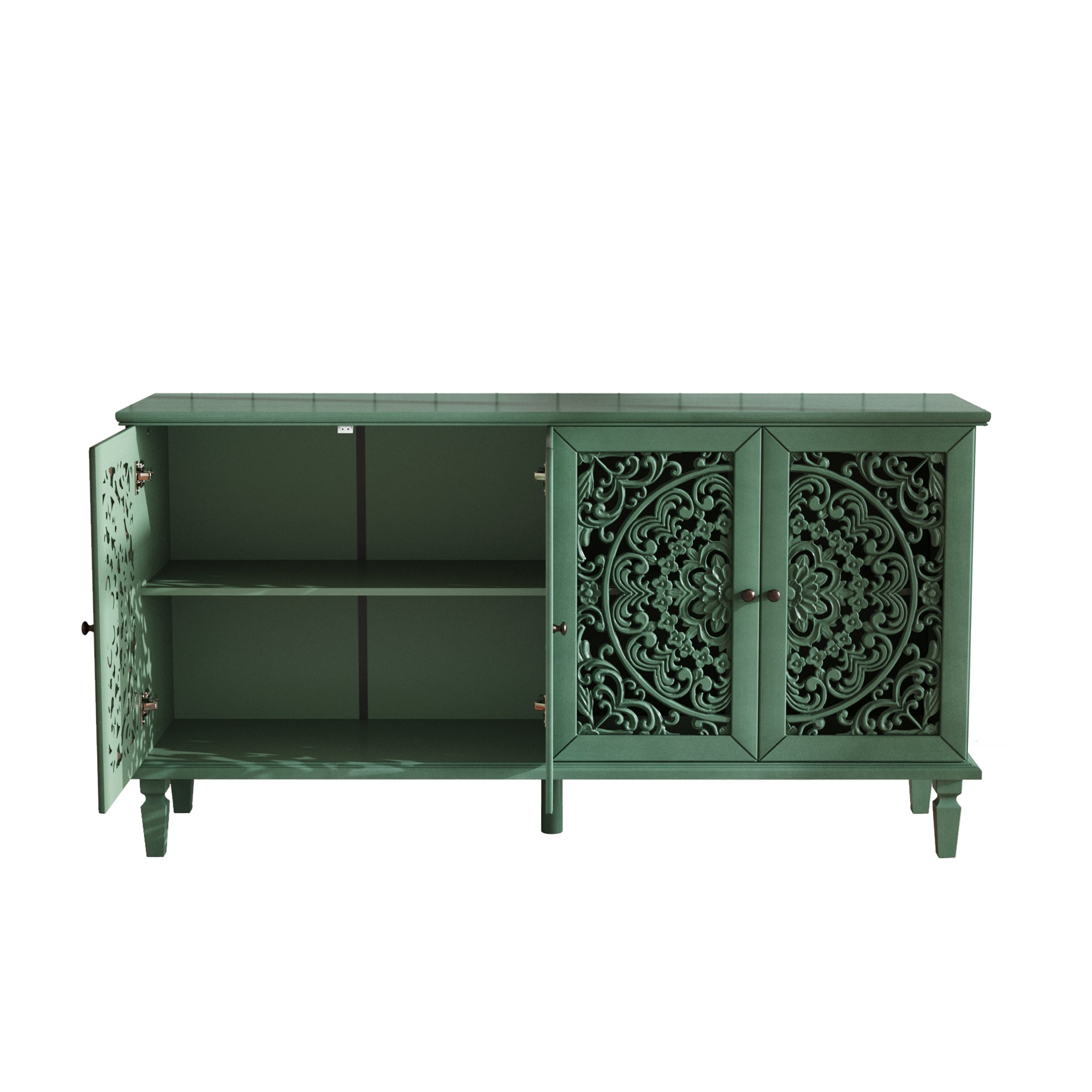 Floral Carvings Buffet Storage Cabinet