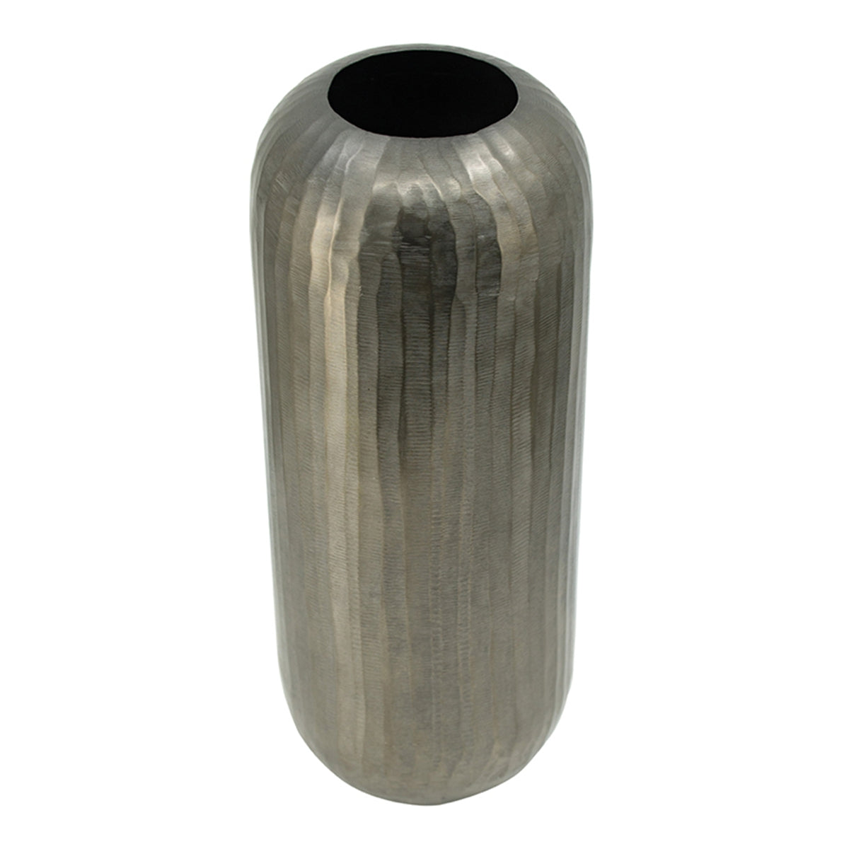 Medium Aluminum Layered Chisel Oval Vase