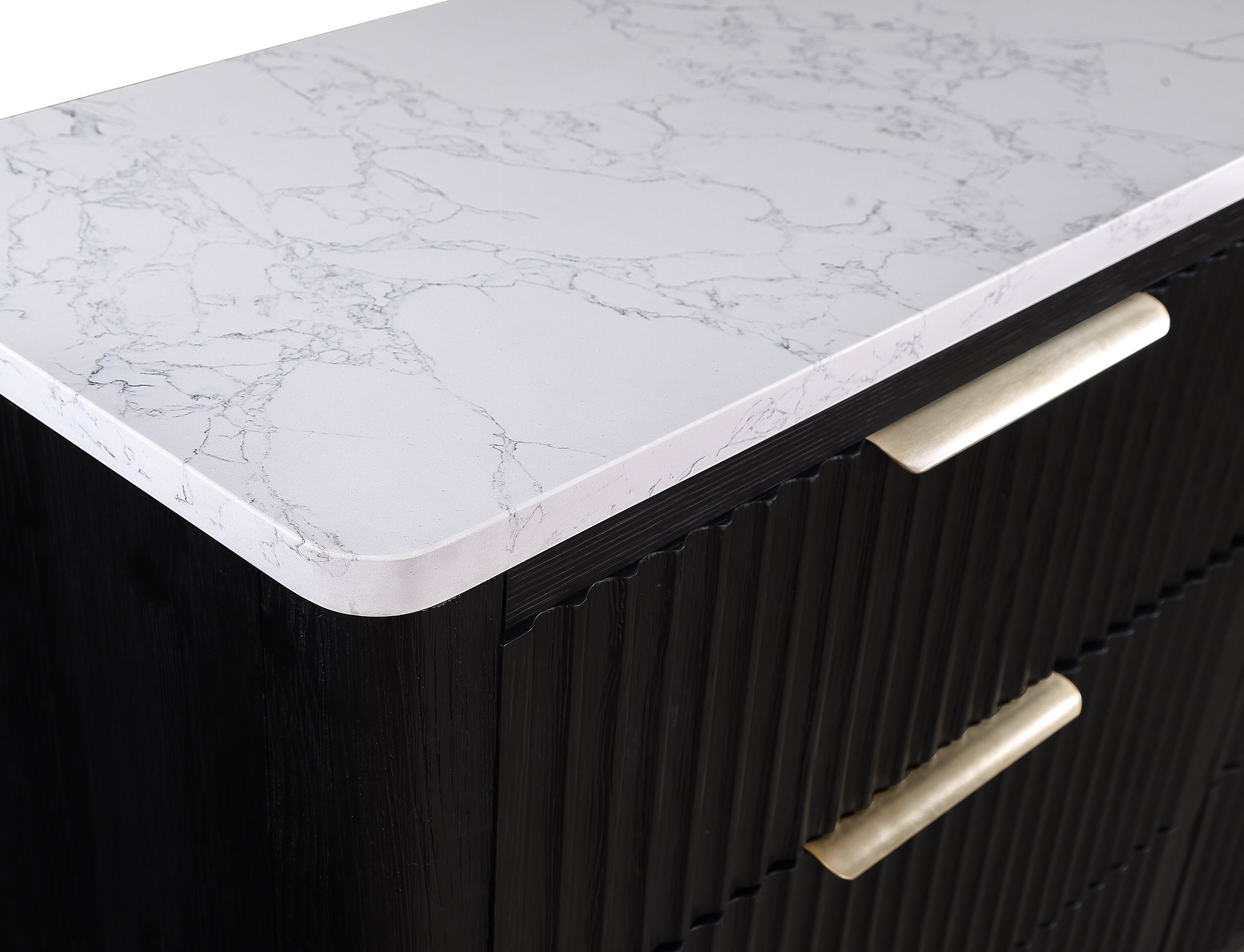 Modern Aesthetic 6-Drawers Dresser with Stone Top