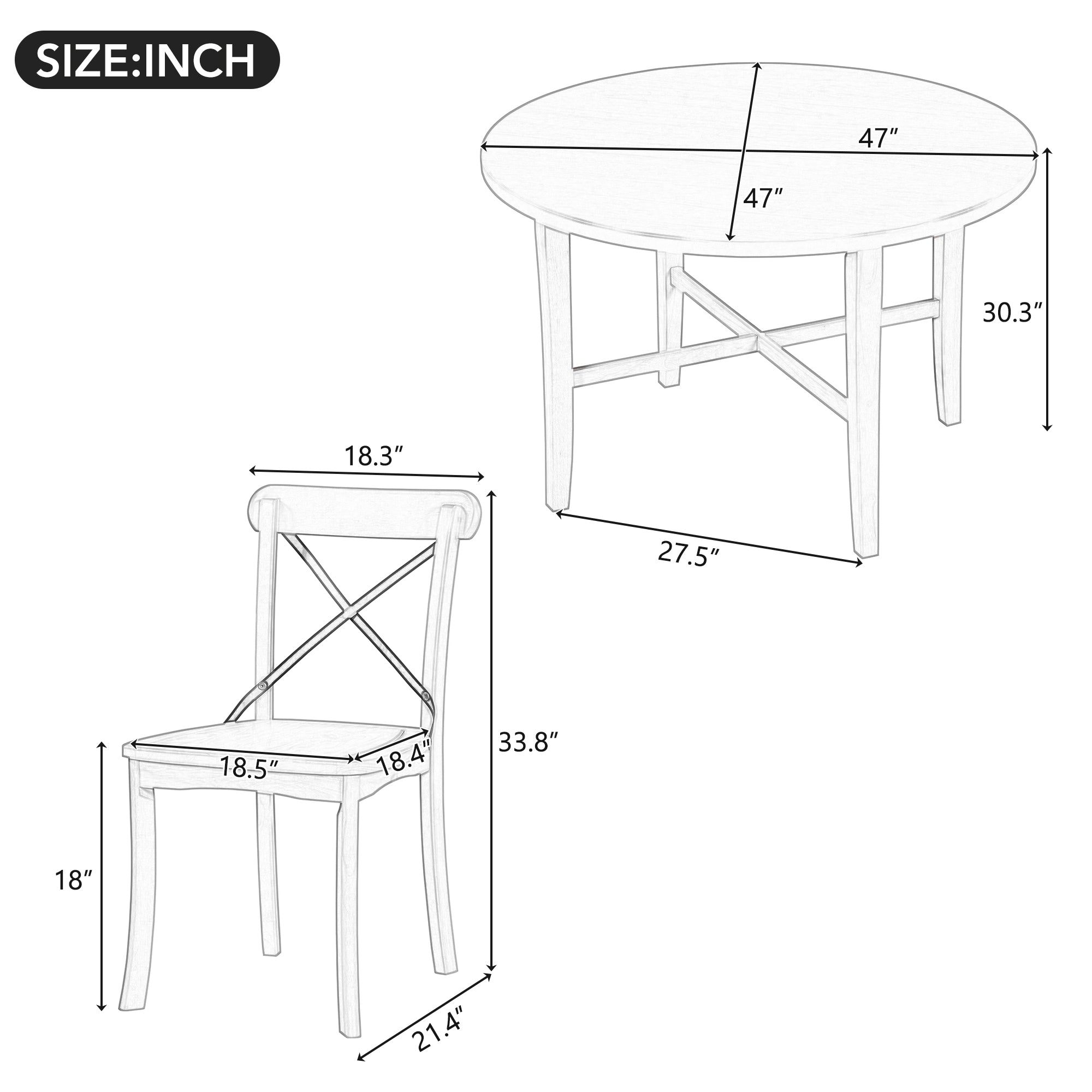 5-Piece Farmhouse Dining Set