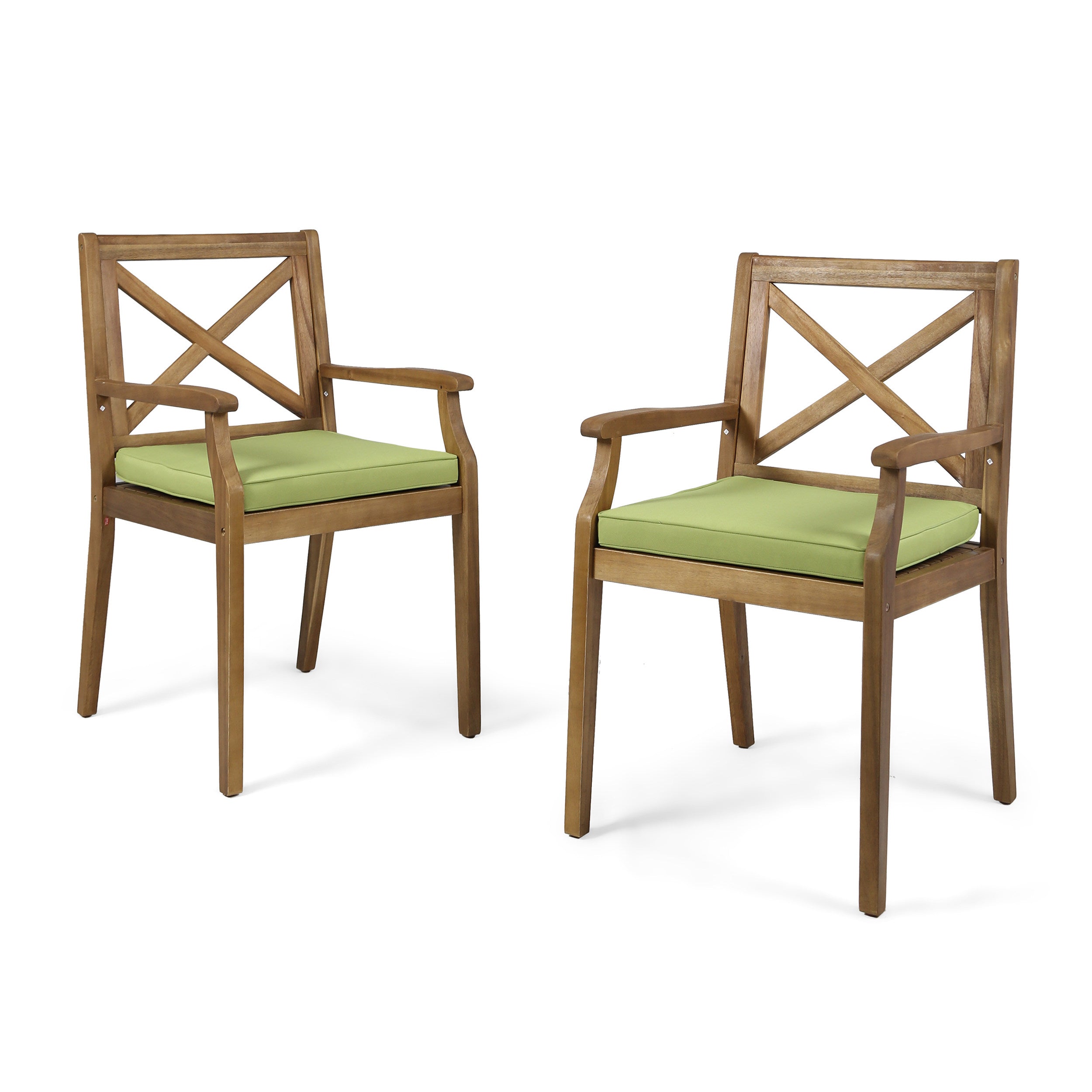 Perla Outdoor Dining Chairs with Cushions, Set of 2