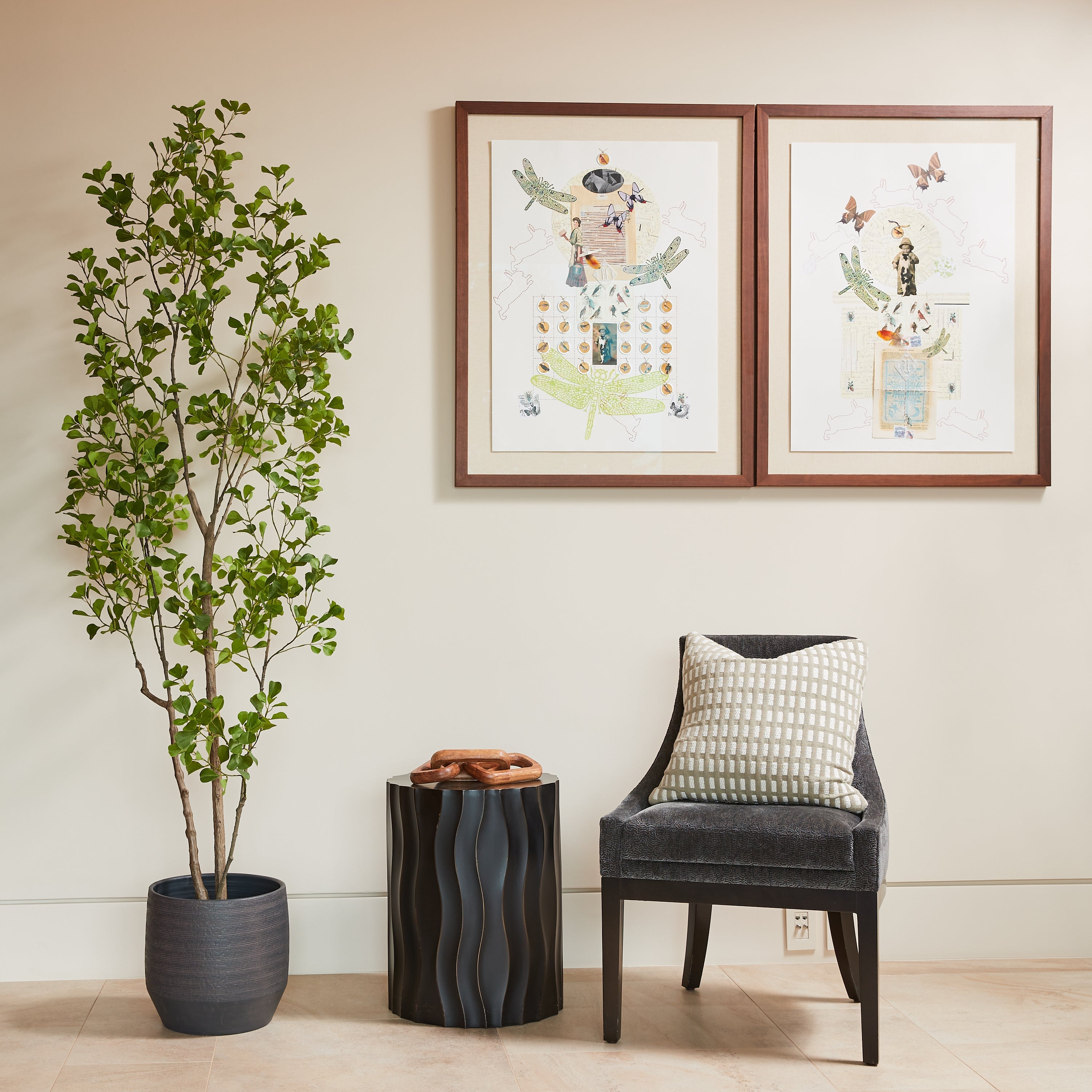 Faux Heart Leaf Ficus Tree, 7 ft