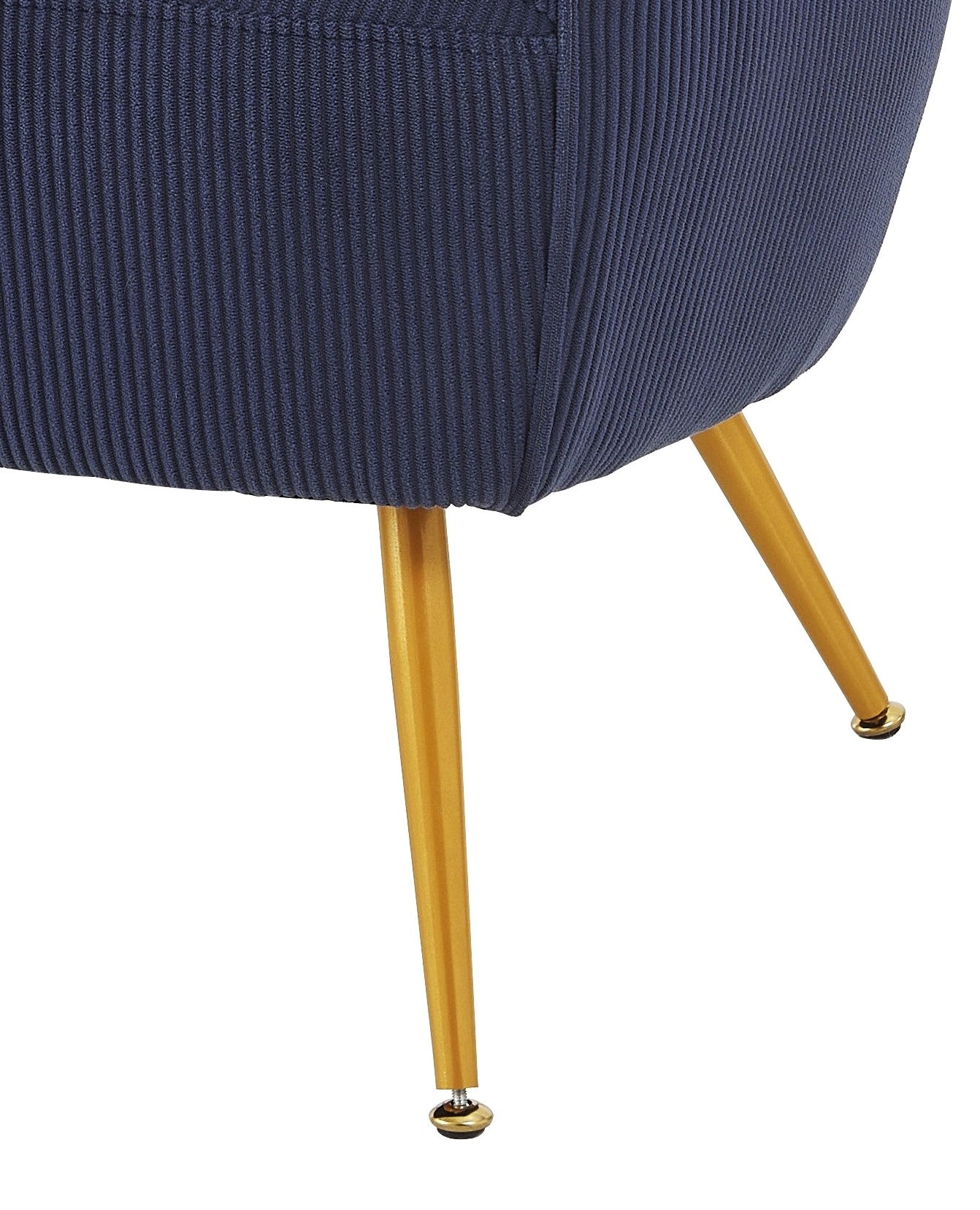 Corduroy Accent Chair with Gold Metal Legs, Modern Upholstered Armchair, Comfy Barrel Chair for Living Room Bedroom