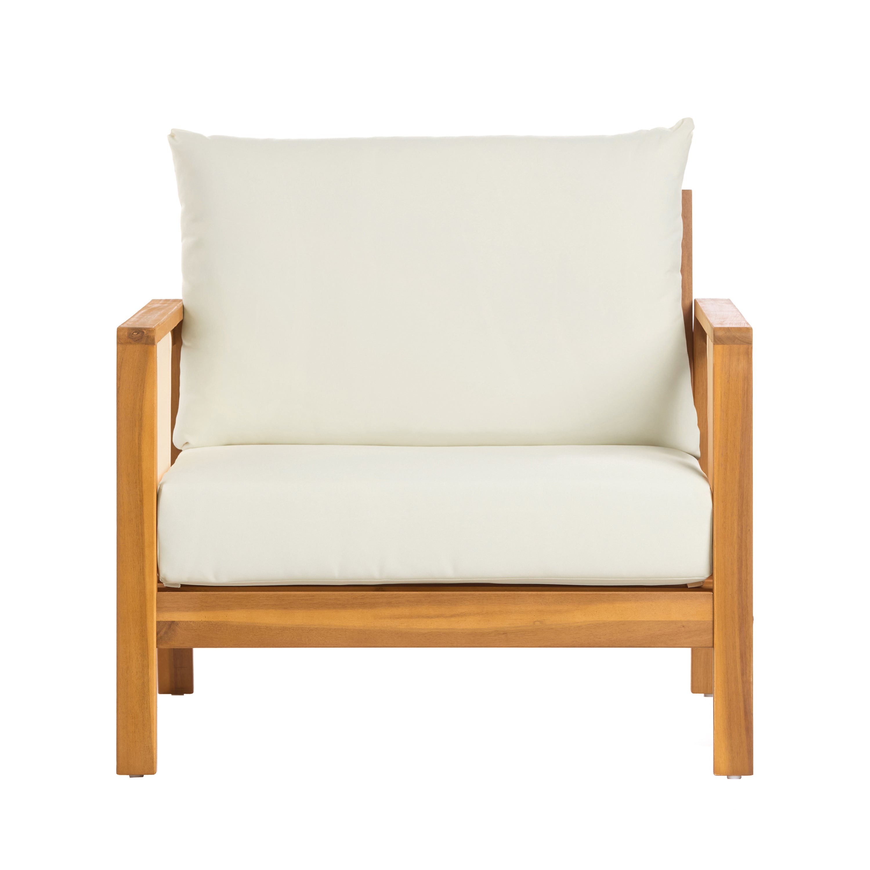 Khali Outdoor Club Chair with Acacia Wood Frame