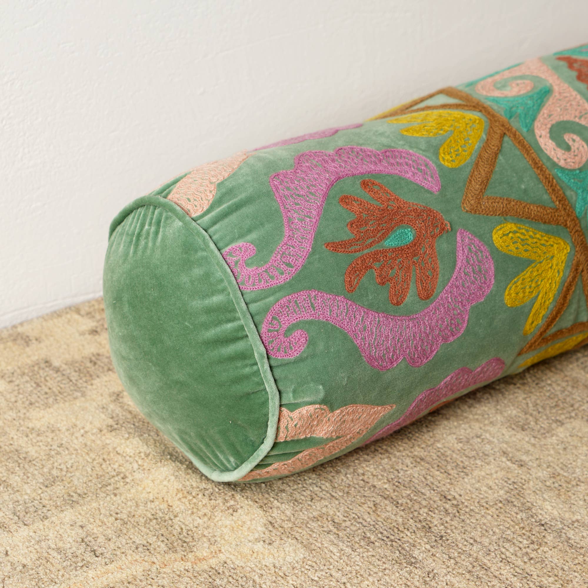 100% Cotton Printed Bolster Throw Pillow