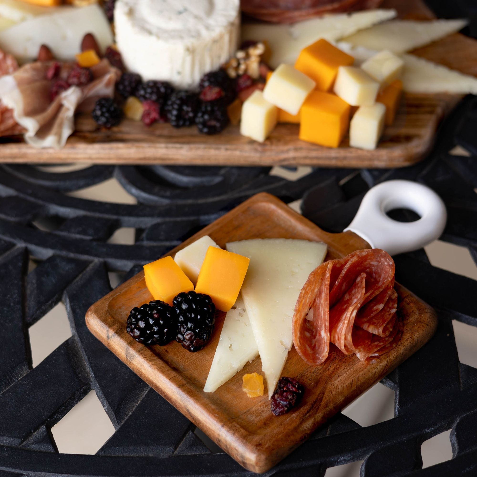 Jeanne Fitz Wood + White Collection Acacia Wood mini Charcuterie Board, Set of 8