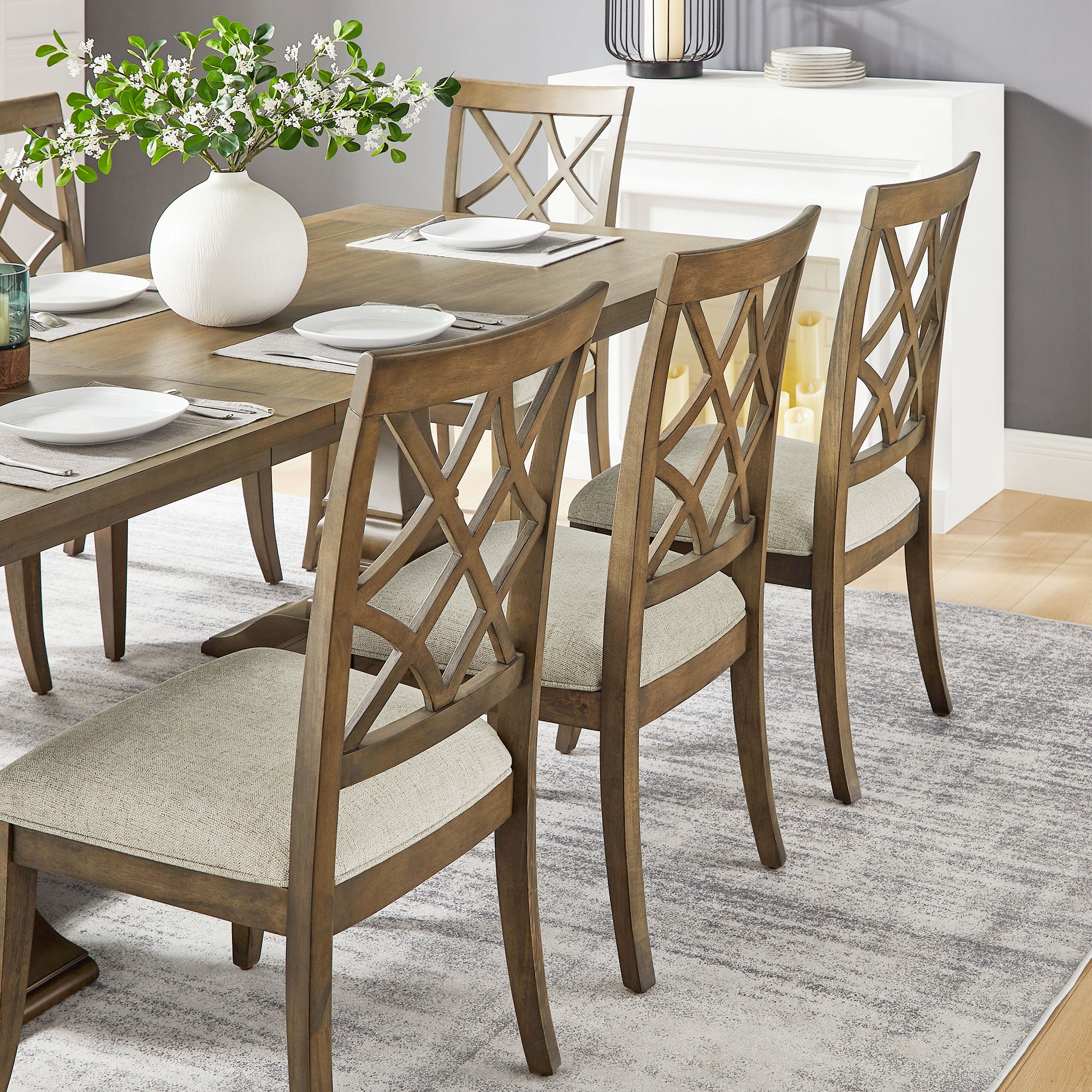 7-Piece Mid Century Extendable Wooden Dining Set