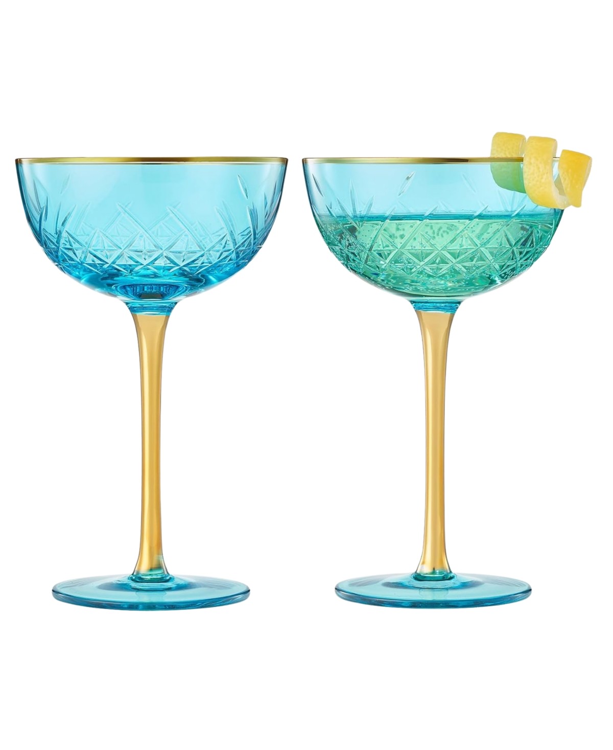 Pier 1 Vintage Art Deco Coupe Glass - Thumbnail 5