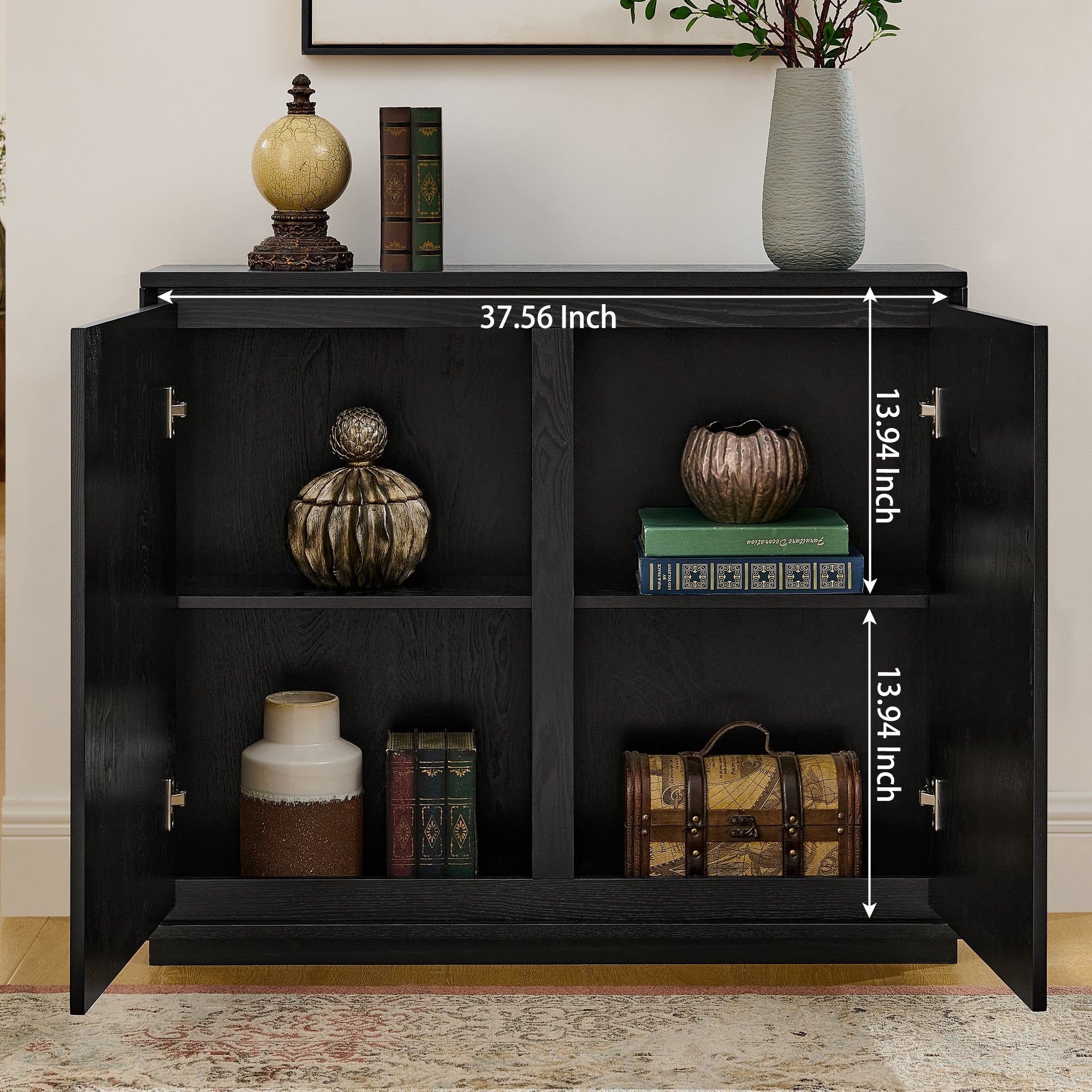 Mid Century Modern V-Shape Narrow Storage Cabinet