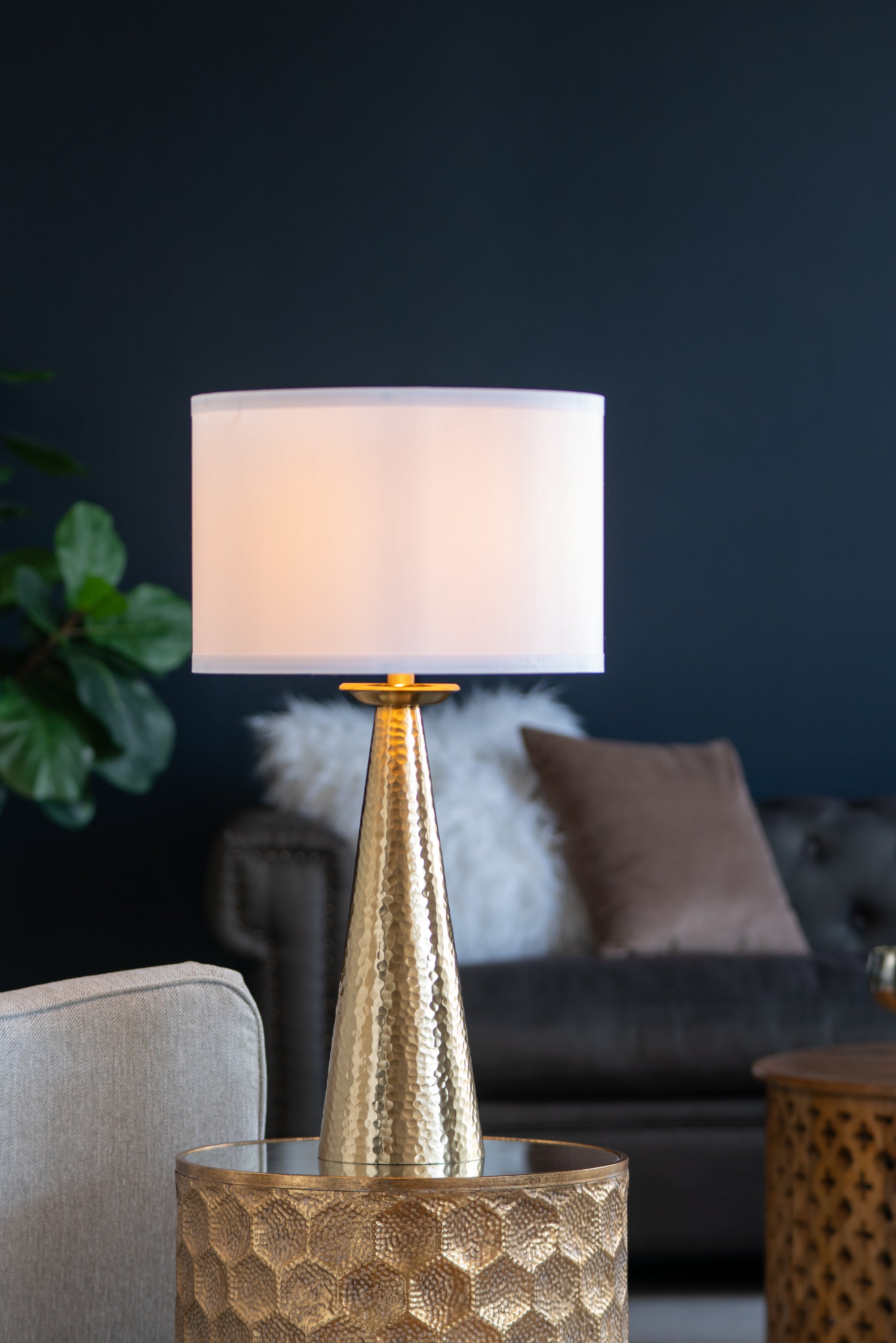 Gold Aluminum Cone Table Lamp