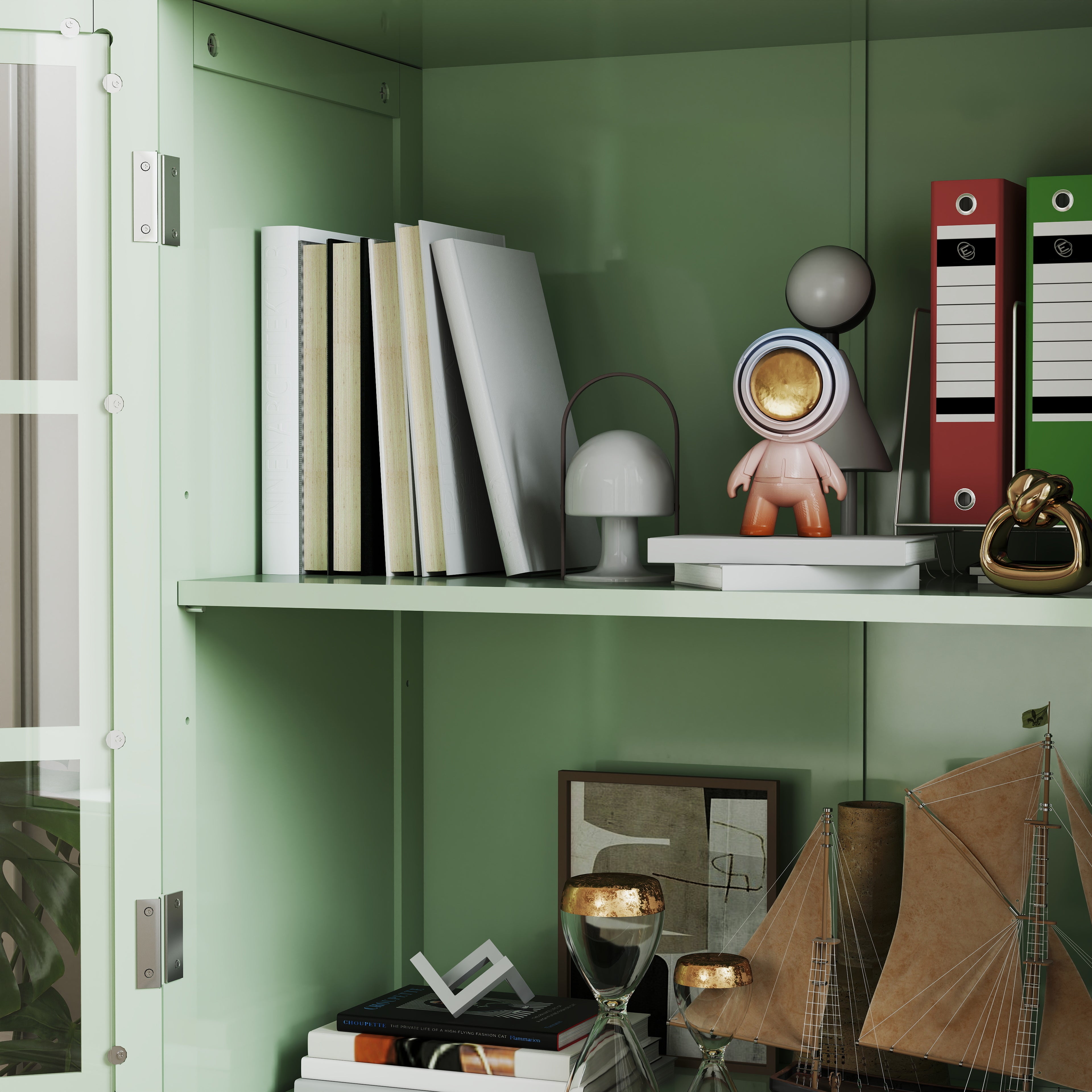 Double Glass Door Accent Cabinet