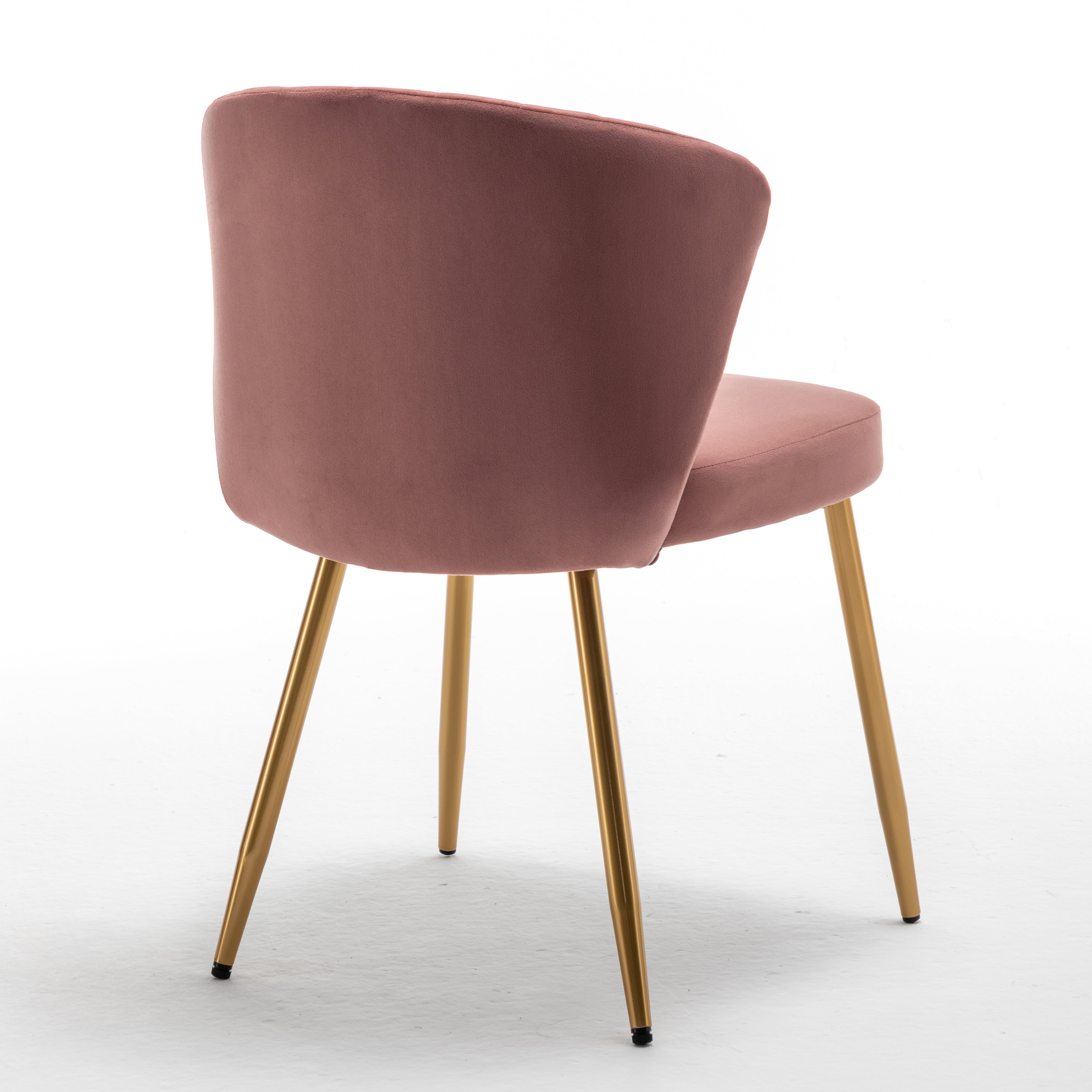 Modern Channel Velvet Armless Accent Chair with Gold Metal Legs
