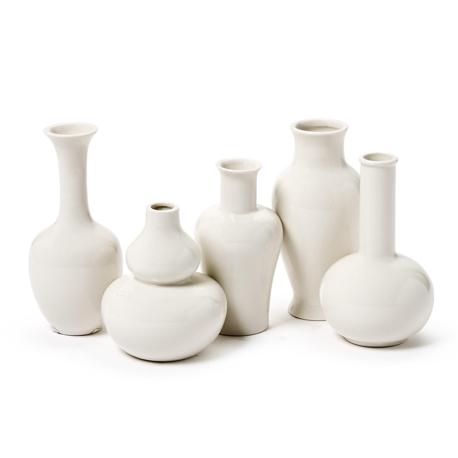 Classic Porcelain Vases, Set of 5