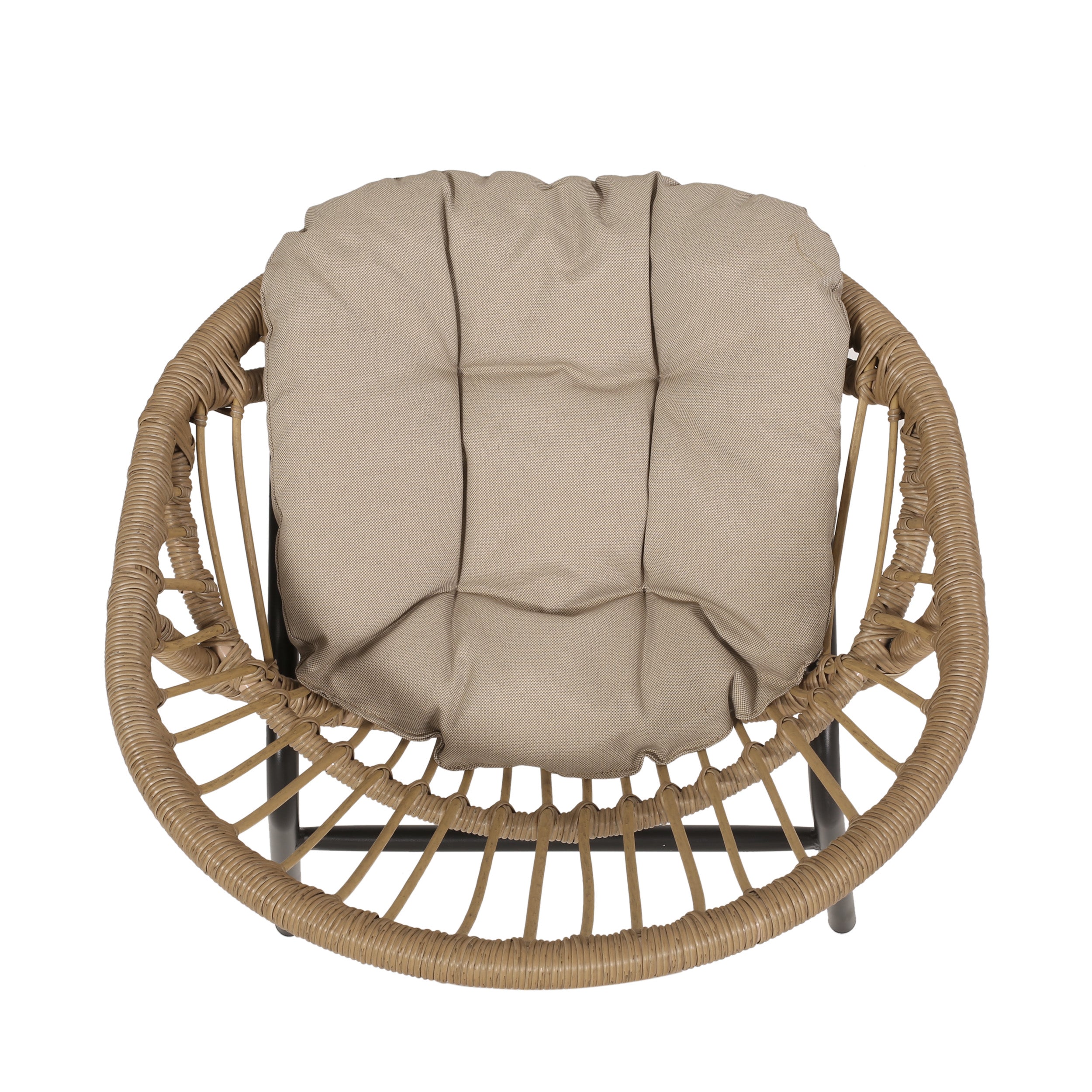 Outdoor Accent Chair with Curved Back and Basket Frame, Set of 2