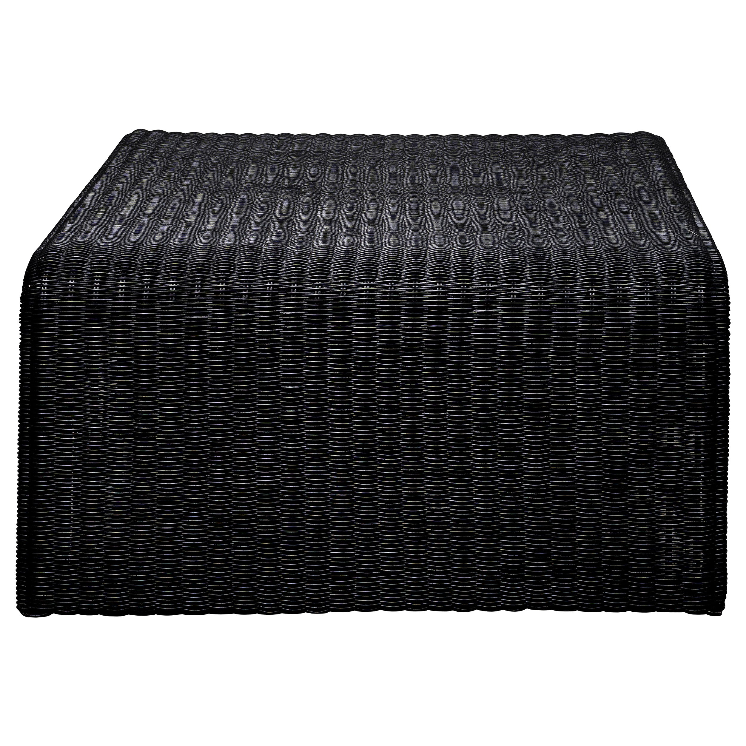 Gage 2-Piece Coffee and End Table Set with Woven Rattan Finish