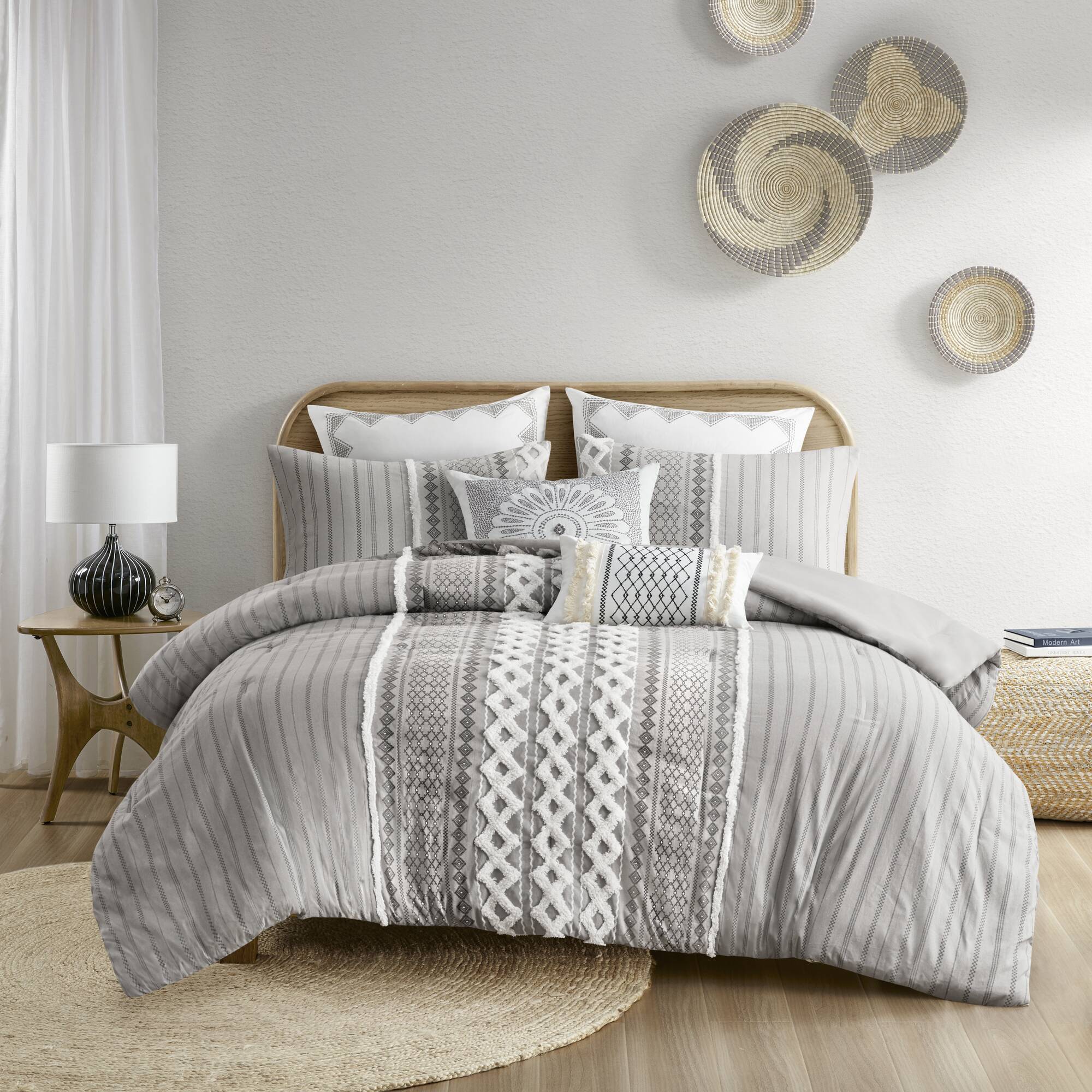 Imani Cotton Printed Comforter Set with Chenille