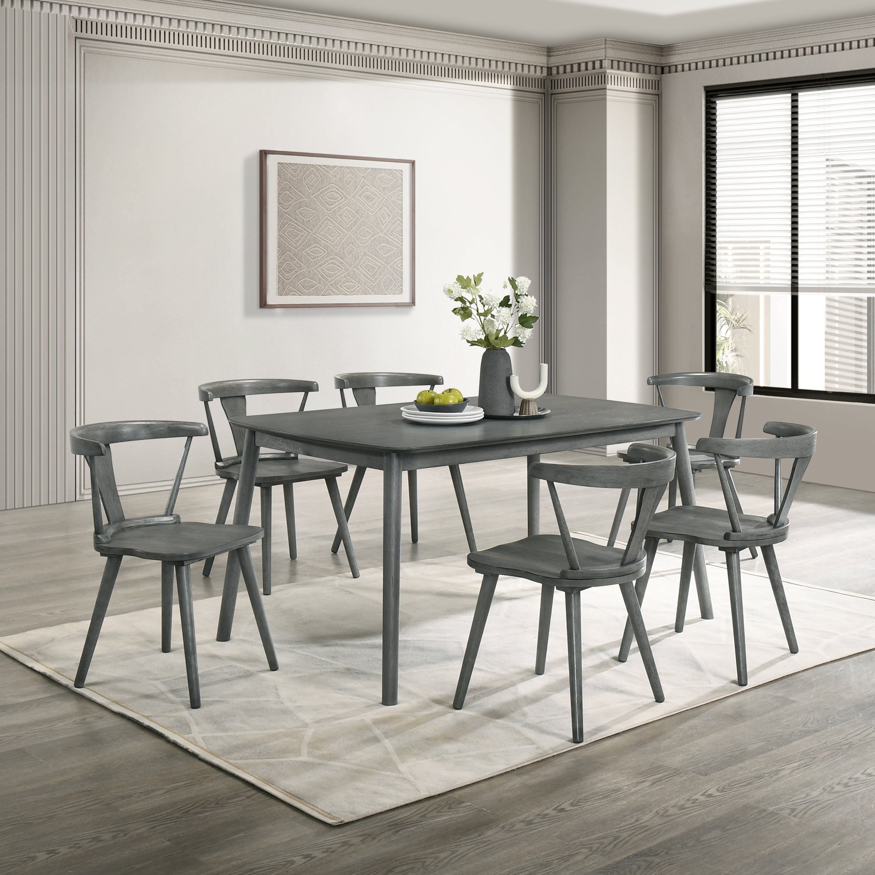 Modern Farmhouse Wood Dining Chairs, Set of 2