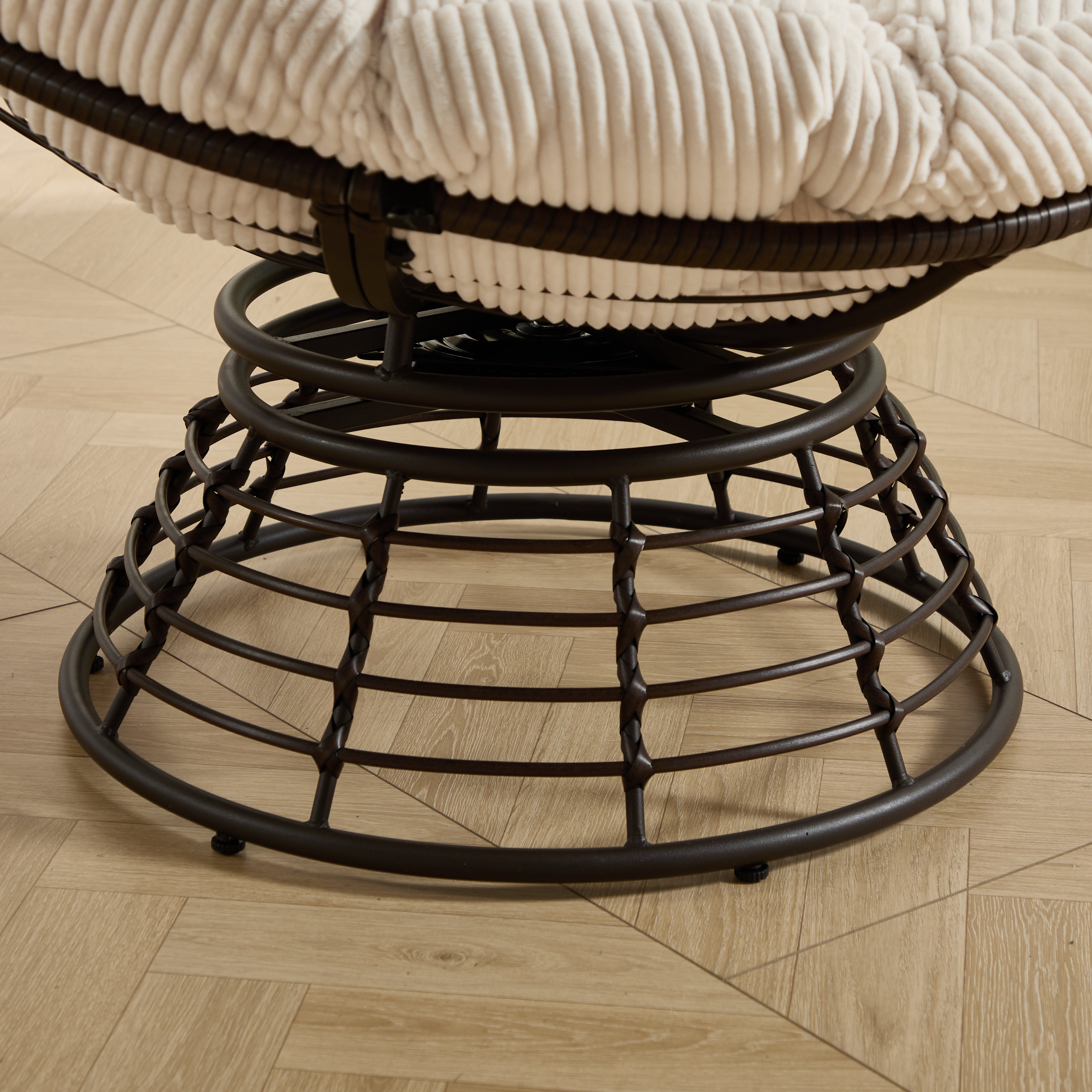 The Original Papasan™ 360° Swivel Indoor Outdoor Wicker Papasan Chair with Soft Thick Cushion