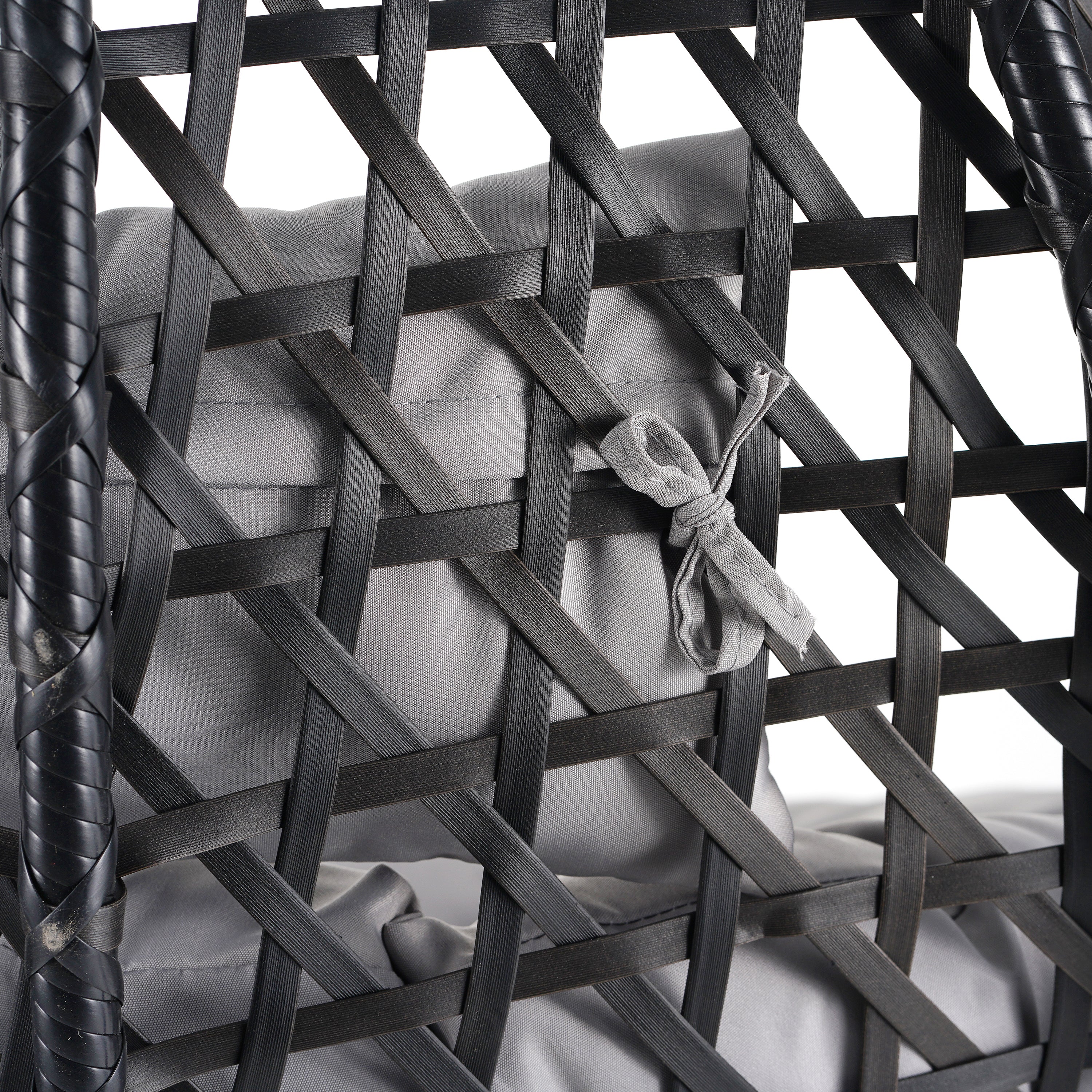 Hanging Swinging Egg Chair with Rattan Weaving, Base Included