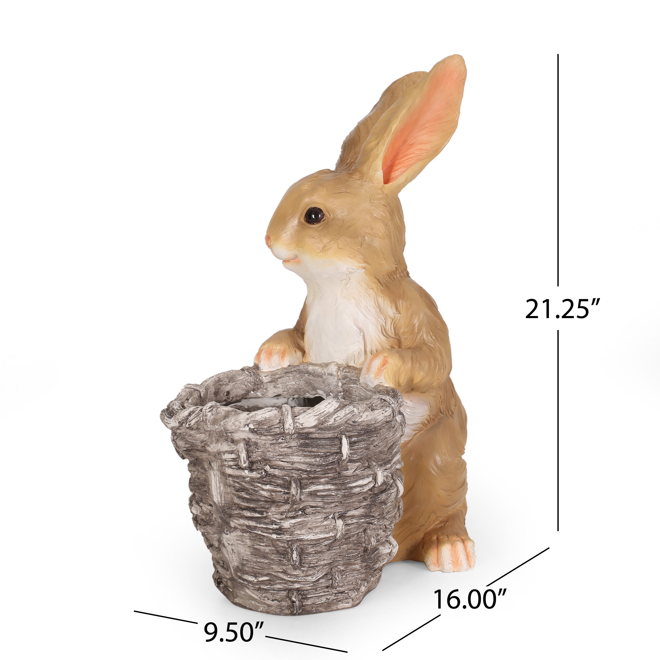 9.5" Outdoor Magnesium Oxide Rabbit Planter