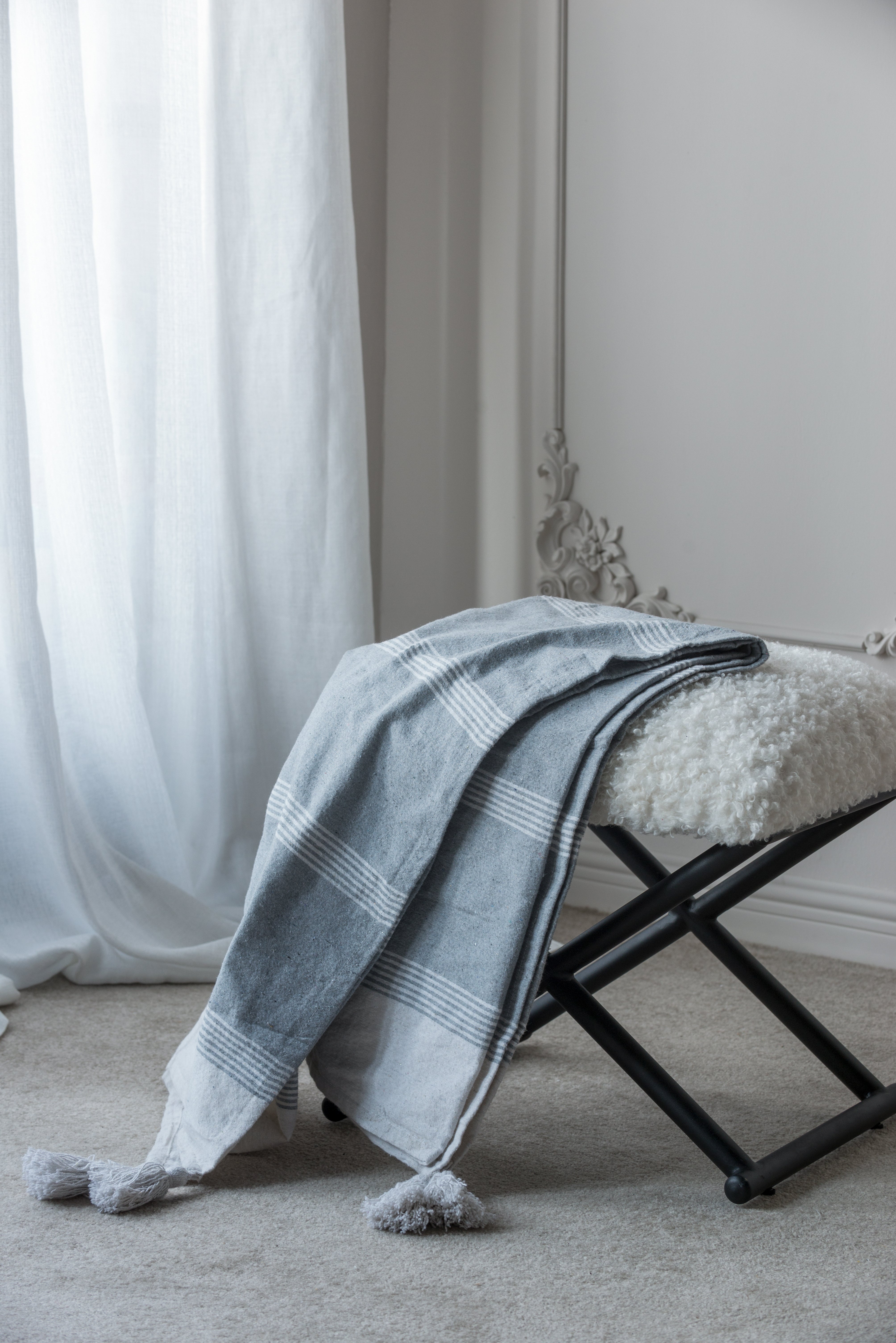 50x60' Conrad Grey Throw Blanket, 2 Pack