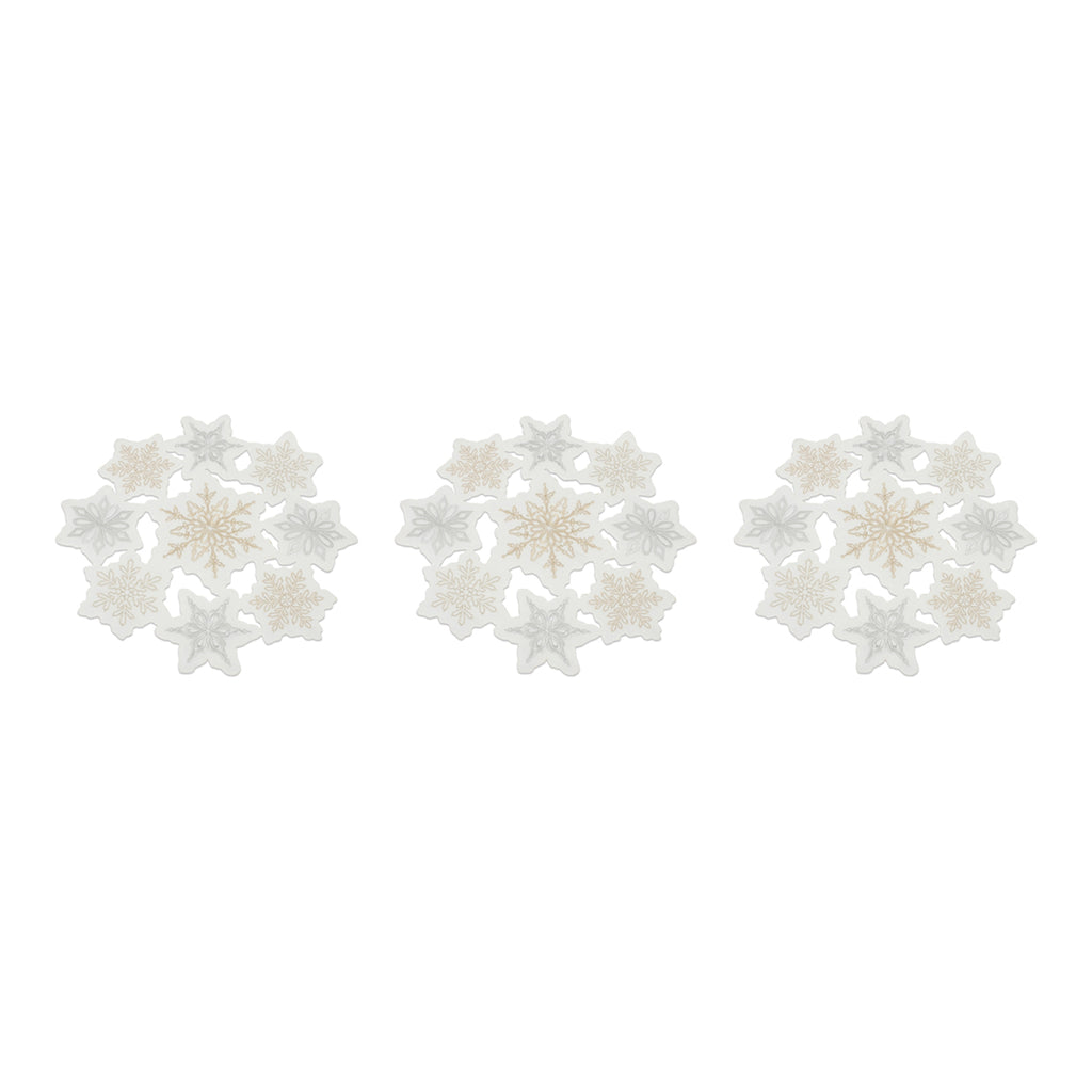 Embroidered Snowflake Doily (Set of 3)