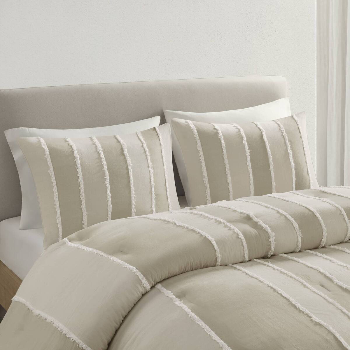3-Piece Striped Cotton Comforter Set