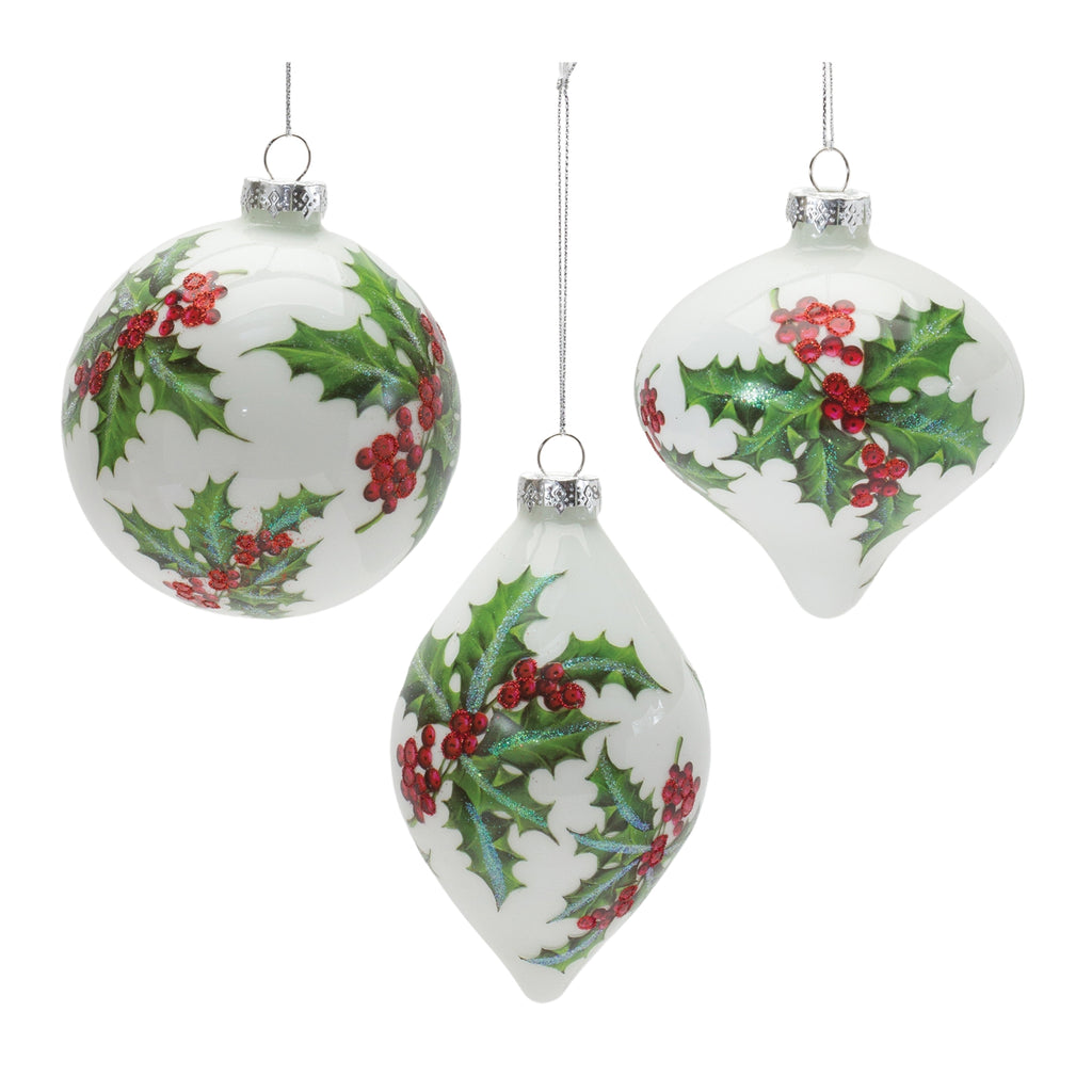 Glass-Holly-Berry-Ornament-(set-of-6)-White-Ornaments