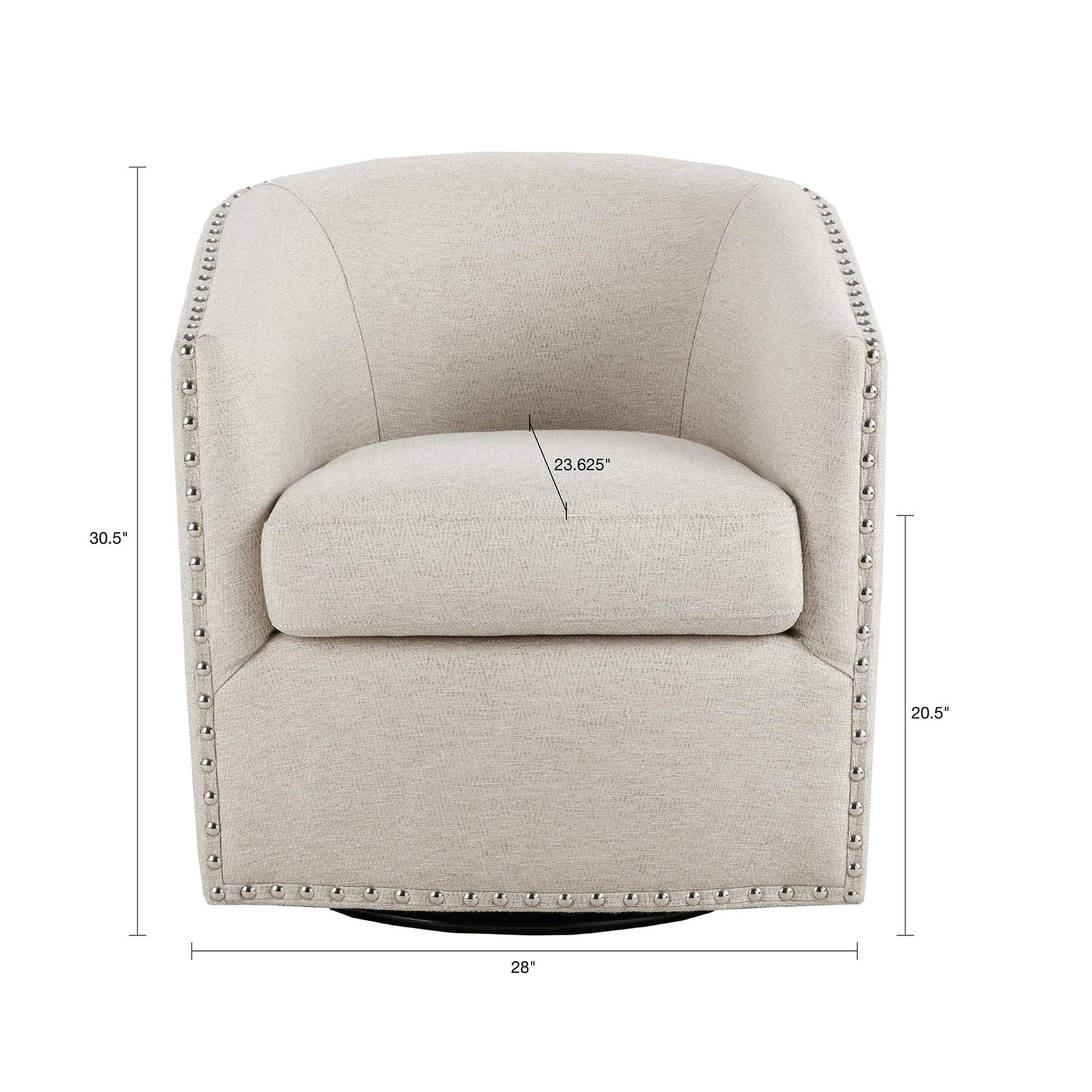 Fantasyy Upholstered Swivel Chair with Nailhead Trim and Curved Design - Accent Chairs