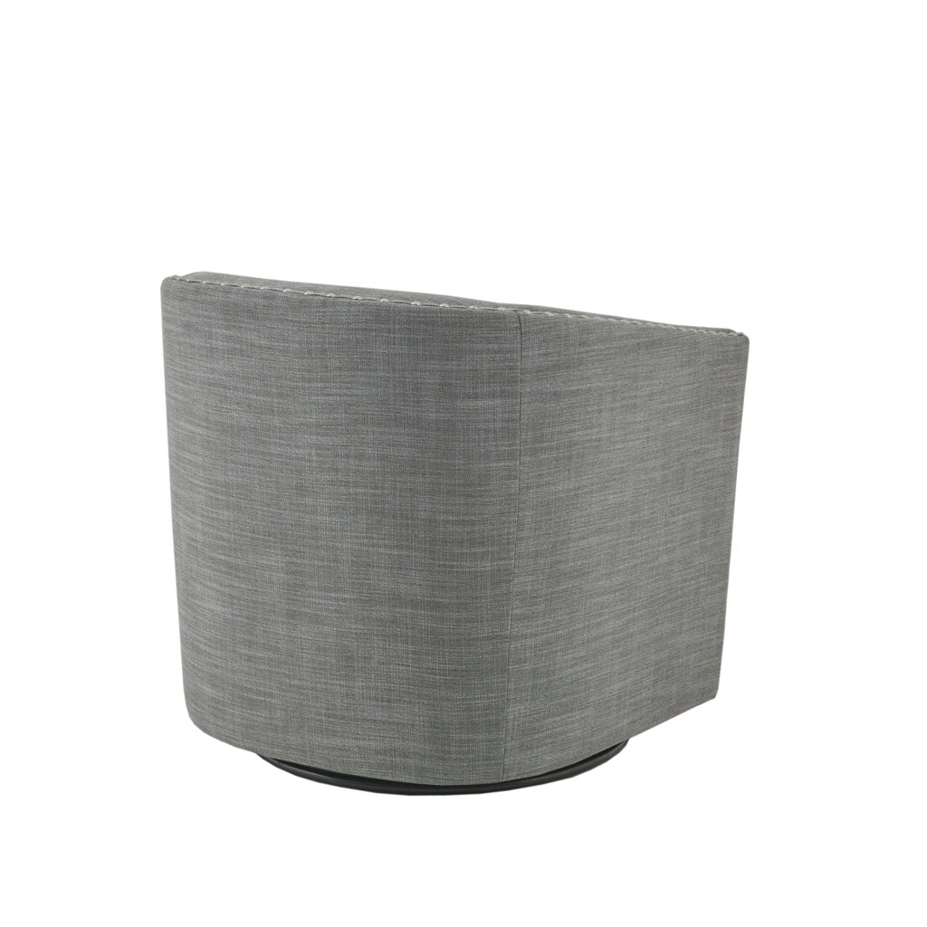 Fantasyy Upholstered Swivel Chair with Nailhead Trim and Curved Design - Accent Chairs
