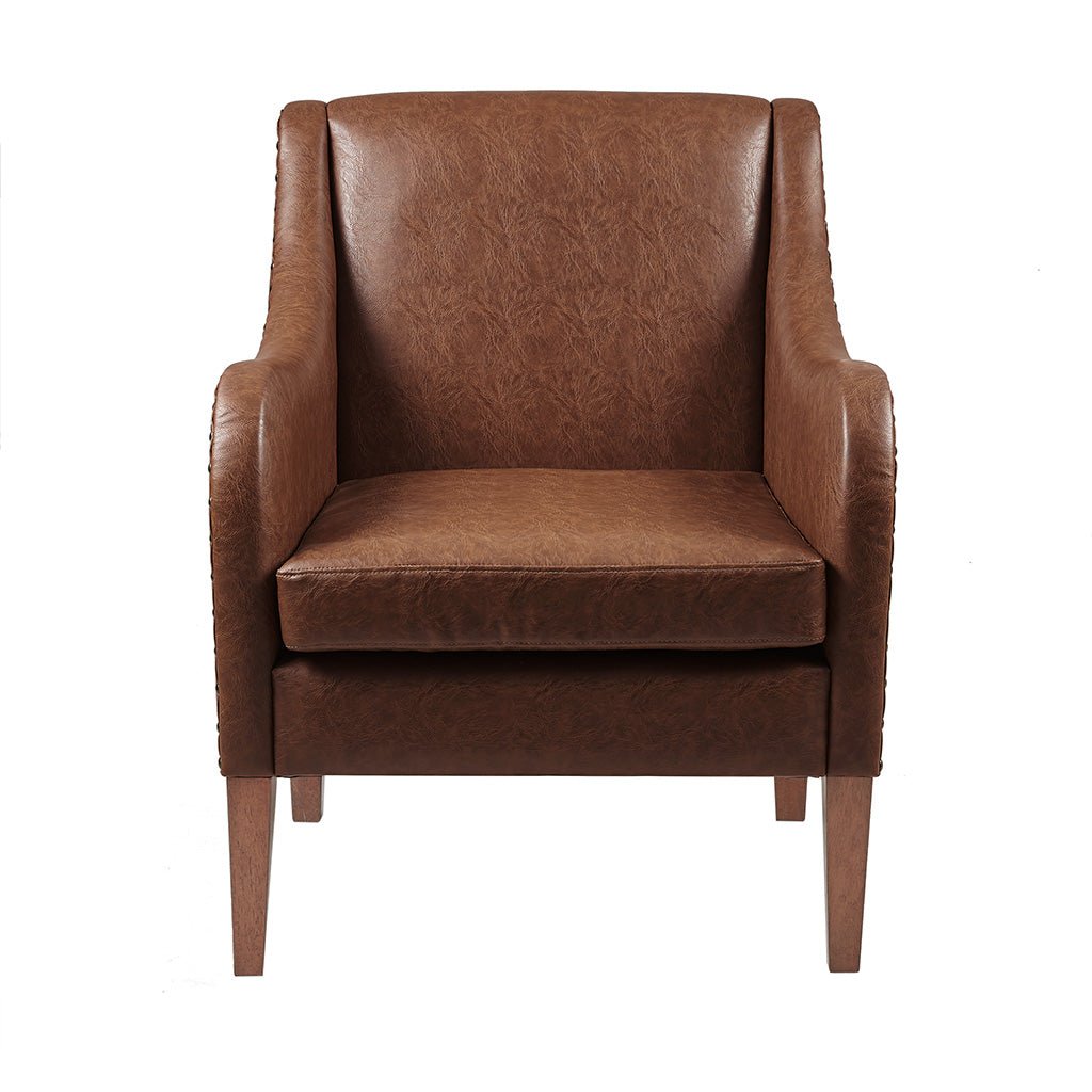 Faux Leather Accent Chair with Classic Bronze Nailhead - Accent Chairs
