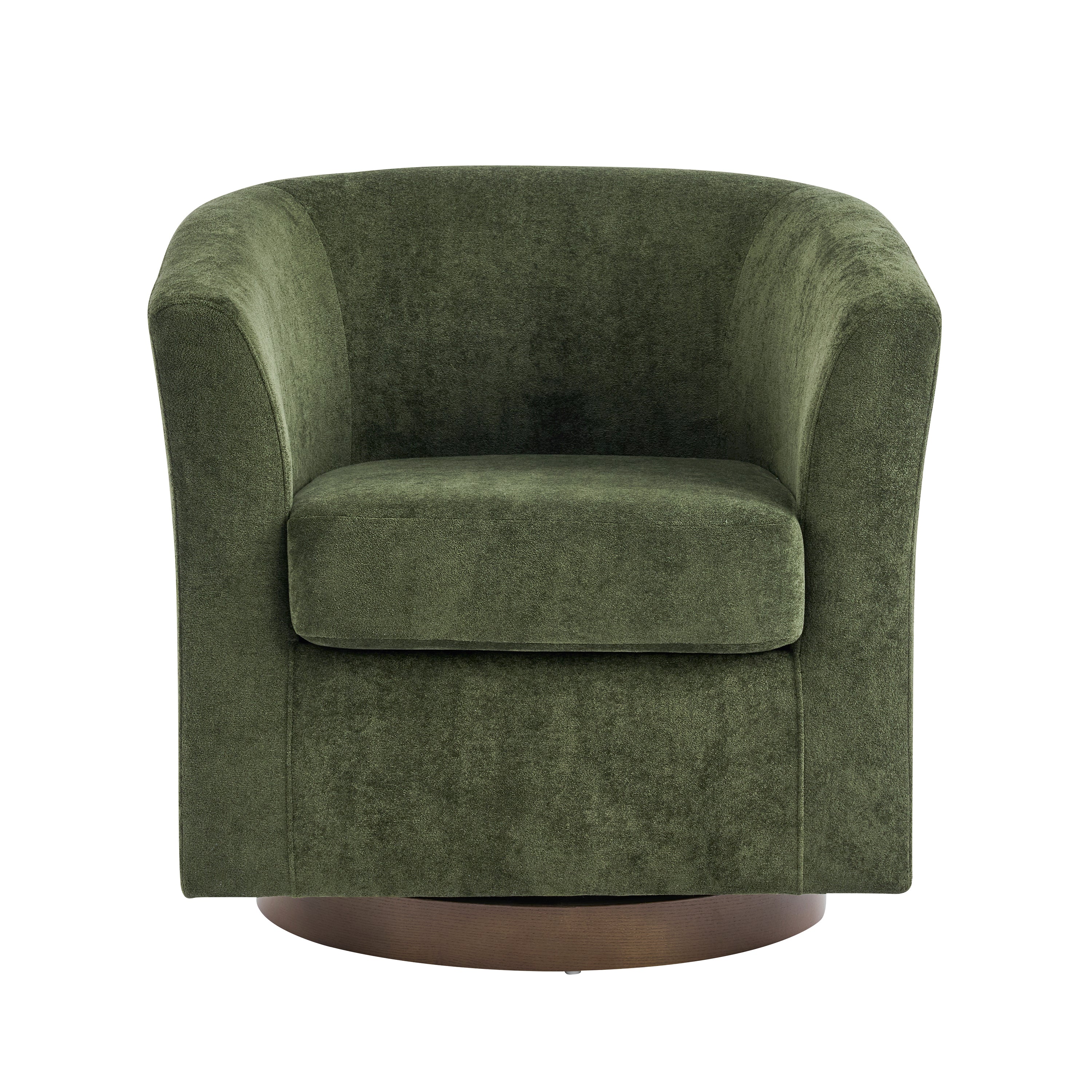Wooden Base Swivel Accent Chair