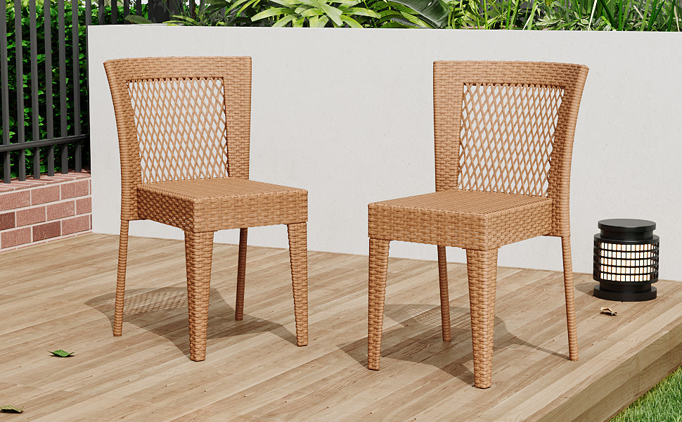 Farley Stacking Outdoor Dining Chairs, Set of 2