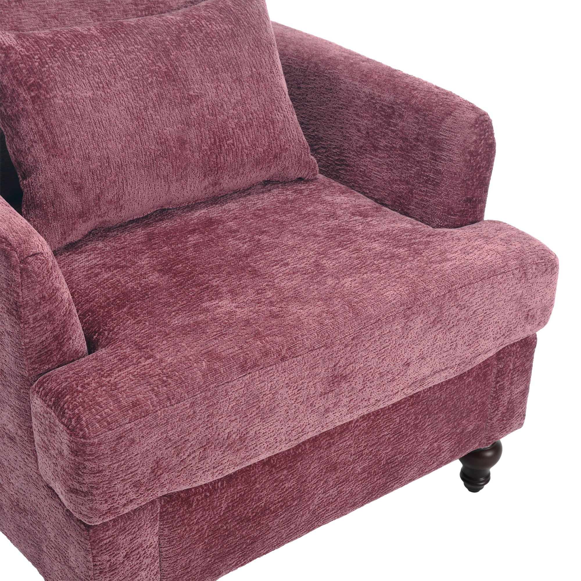 Chenille Tufted Upholstered Club Accent Chair