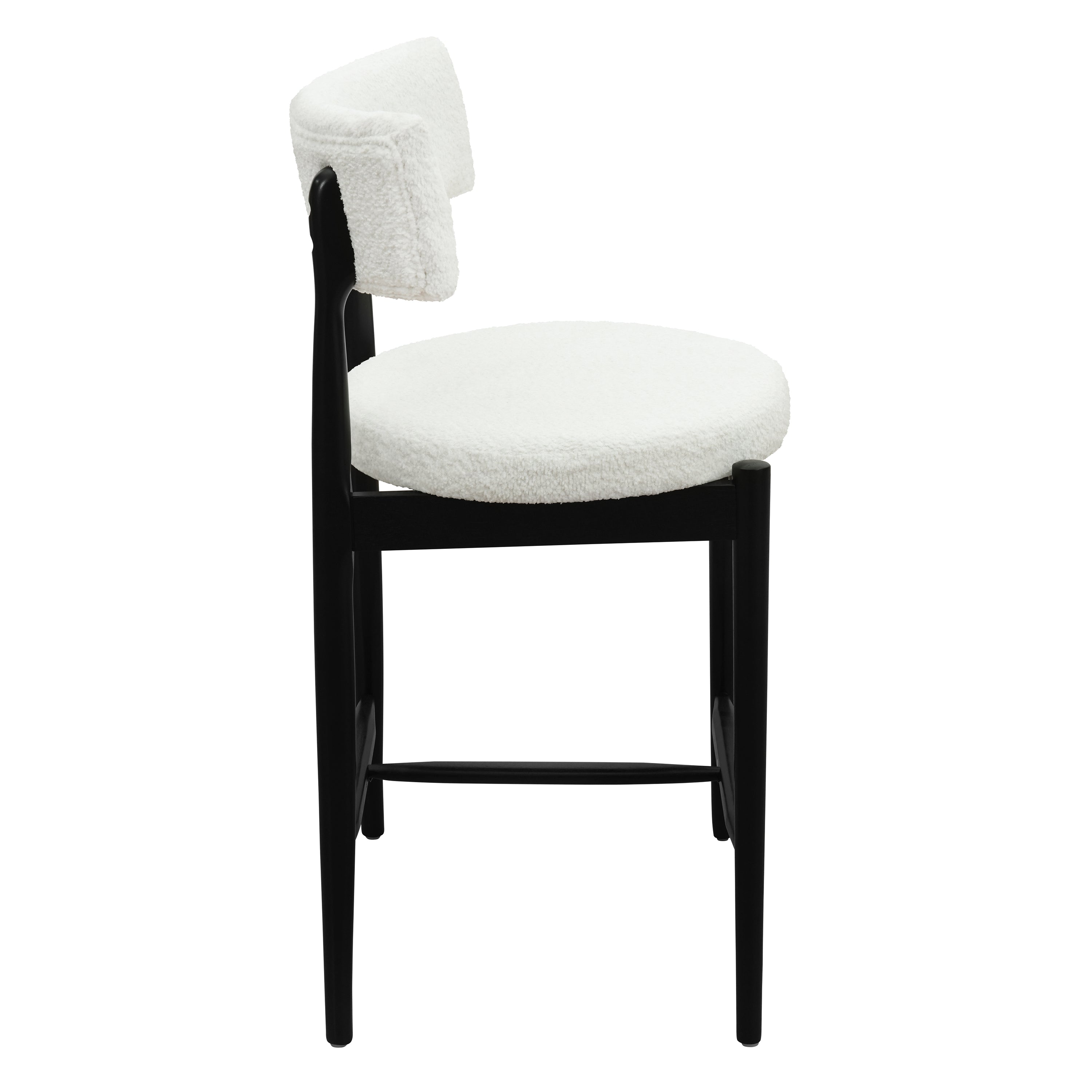 Harveston Mid Century Modern Boucle Upholstered Counter Stools, Set of 2