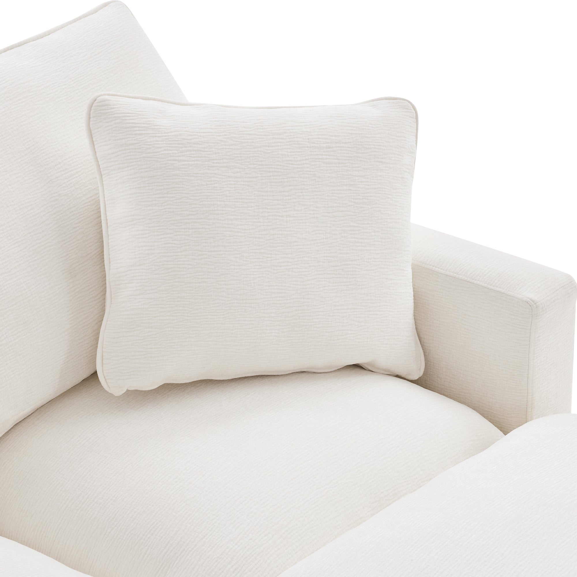 Chenille Modular Sofa with 2 Pillows, Seats 4
