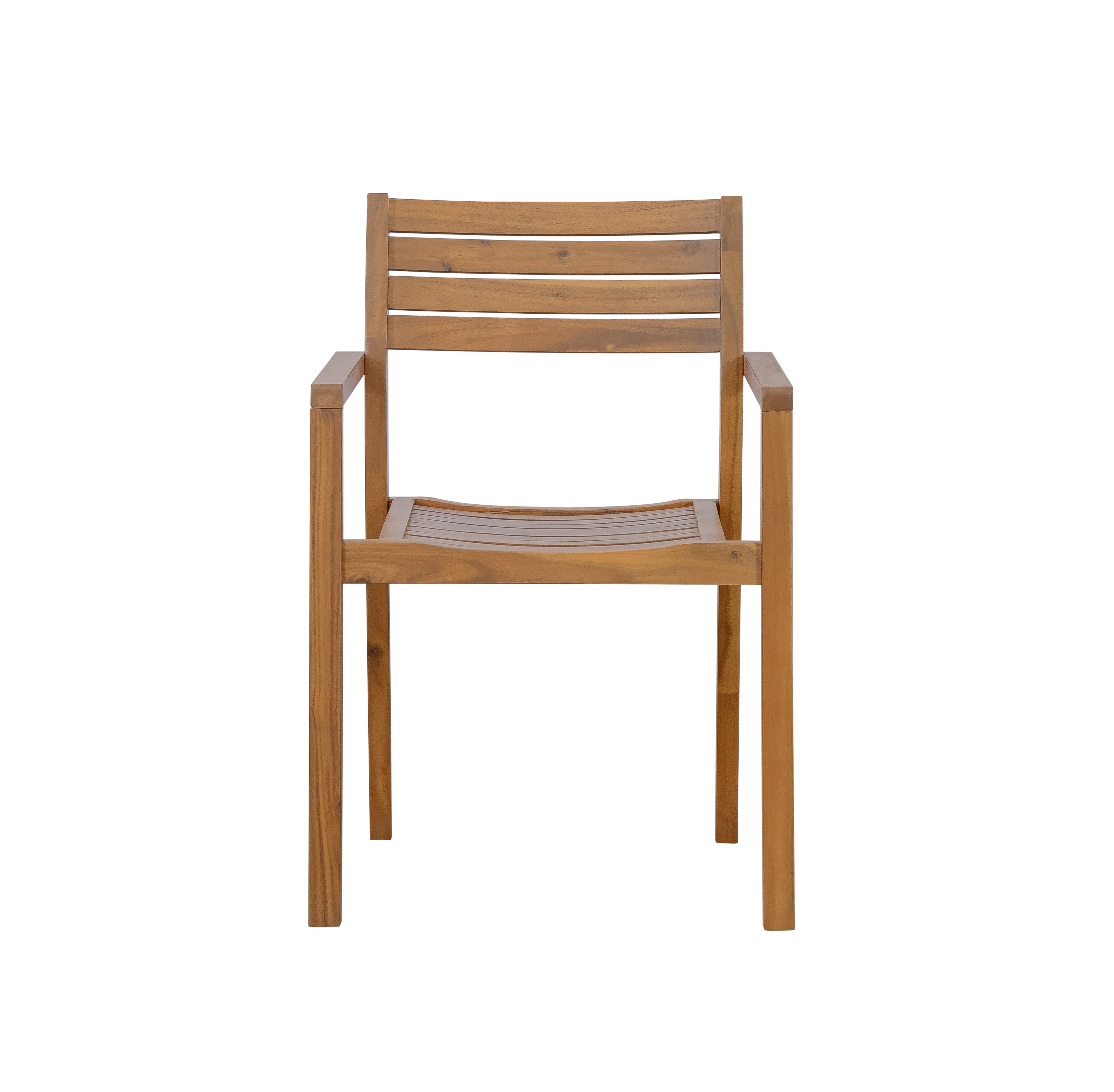 5-Piece Outdoor Dining Set with 4 Acacia Wood Chairs, 47.2" Round Dining Table with Slatted Design