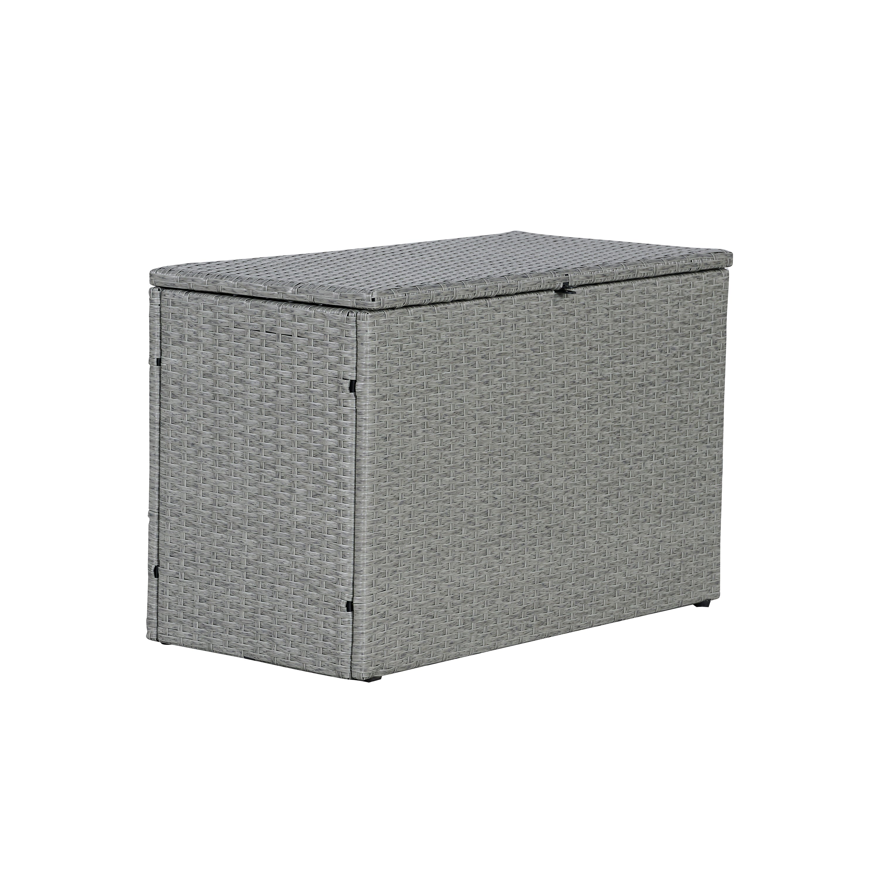 Nino Modern Minimalist Outdoor Faux Wicker Deck and Patio Storage Box