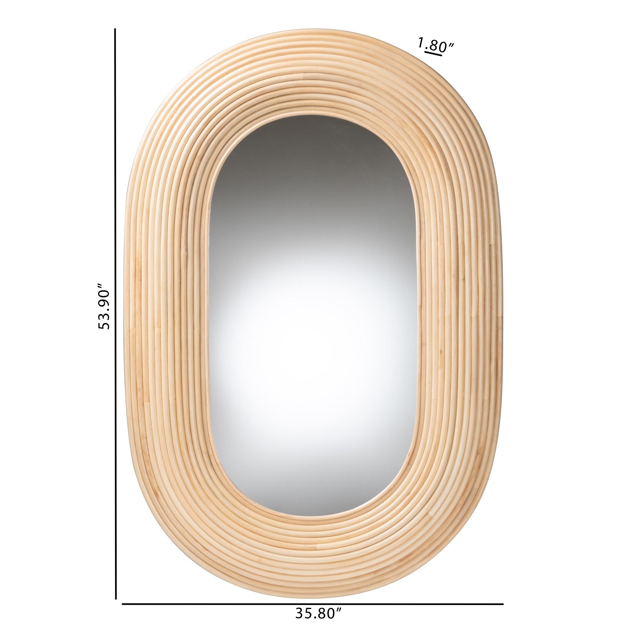 Shelby Rattan Oval Accent Wall Mirror