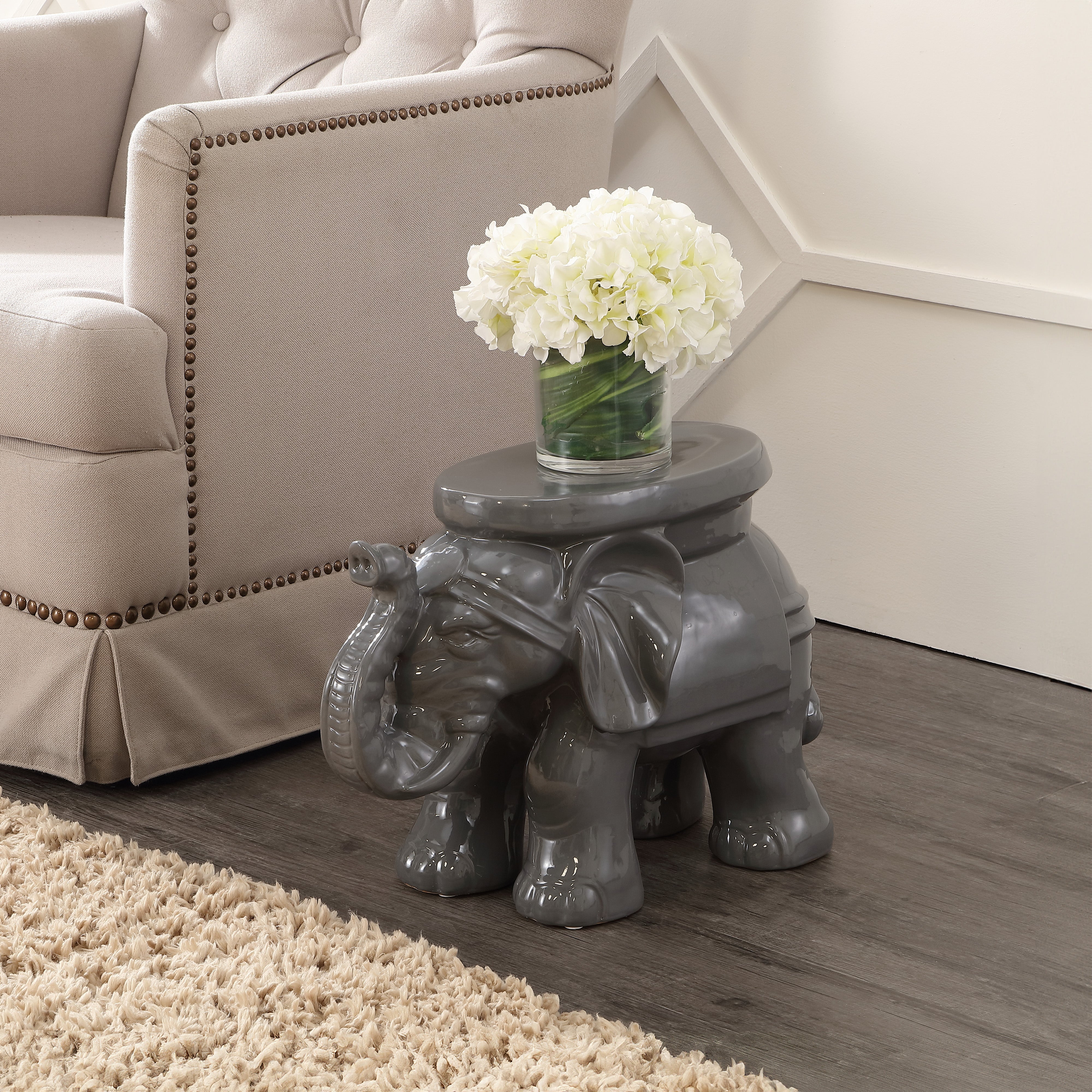 Elephant Ceramic Garden Stool