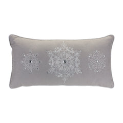 Bead Embroidered Snowflake Pillow (Set of 2)
