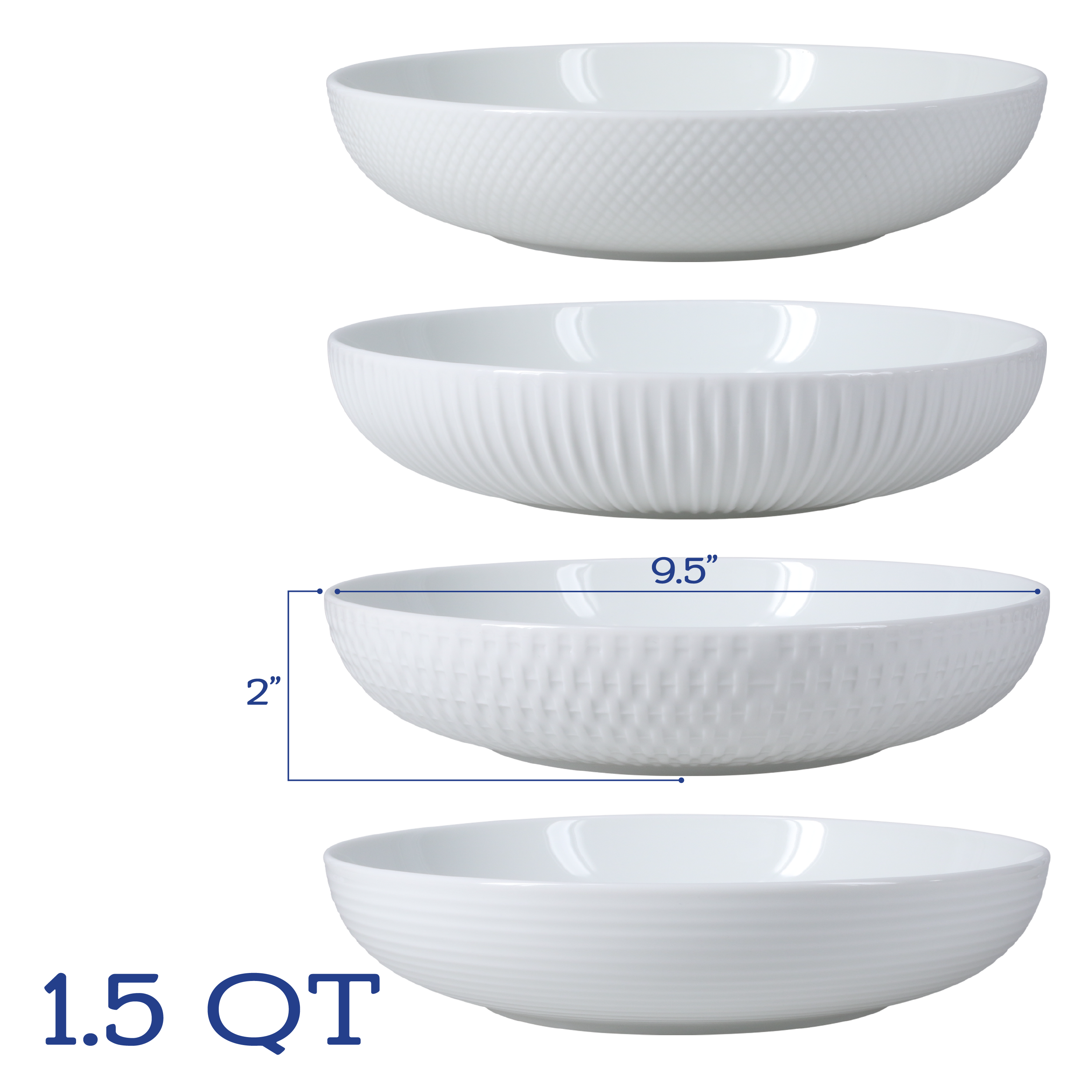 Assorted Textured Bowls 4 Piece Set